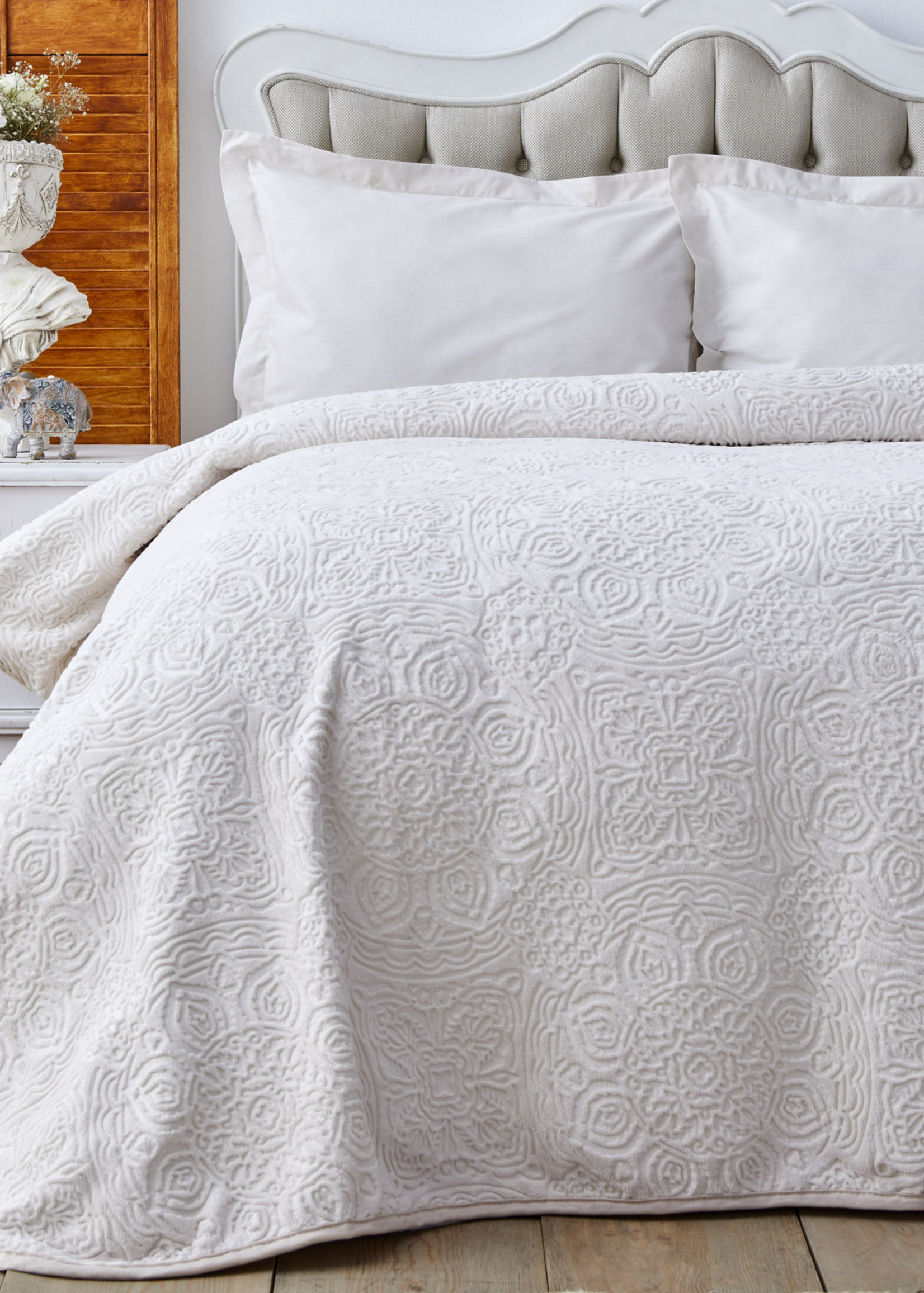 Karaca Home Scala Gray Double Embosy Blanket