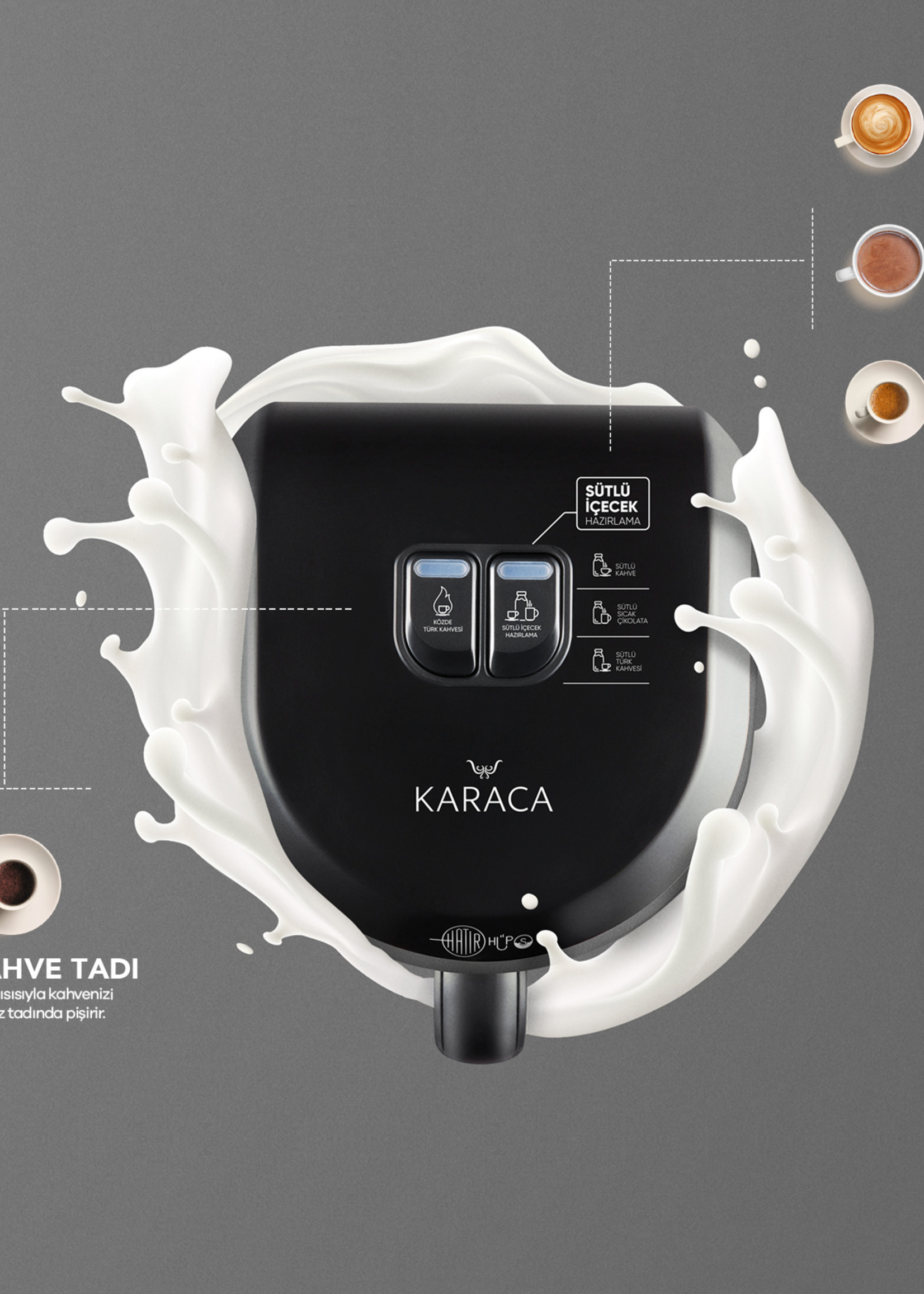 Karaca Hatır Hüps Milk Turkish Coffee Machine Anthracite