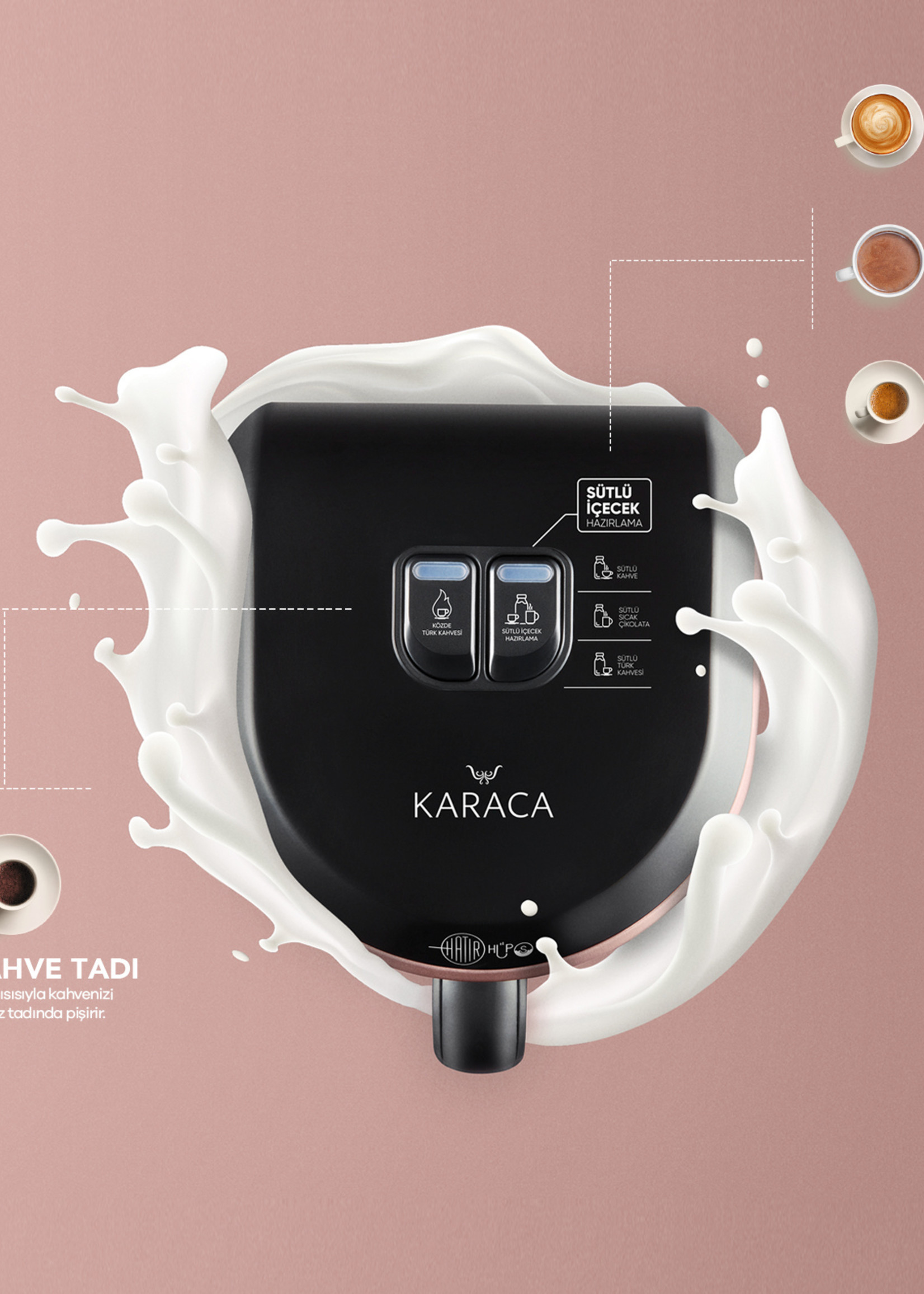 Karaca Hatır Hüps Milk Turkish Coffee Machine Rosegold