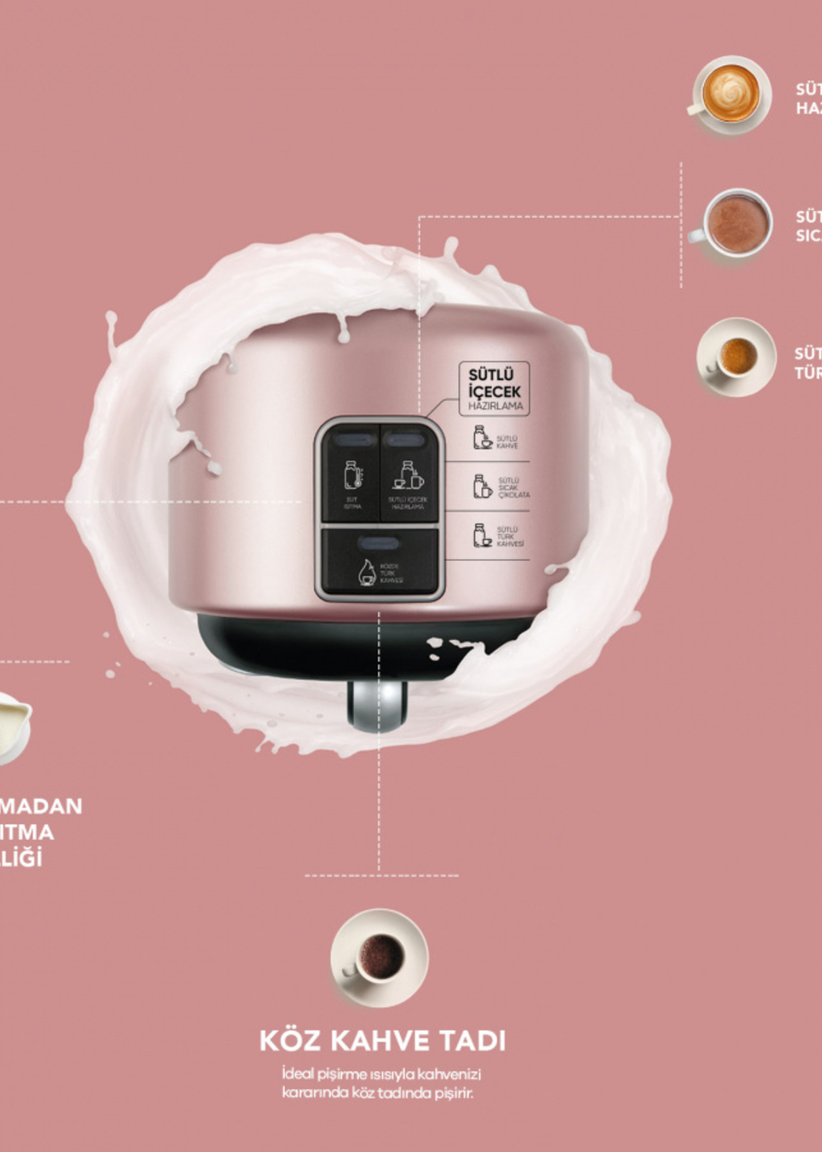 Karaca Hatır Mod Milk Turkish Coffee Machine Rosegold