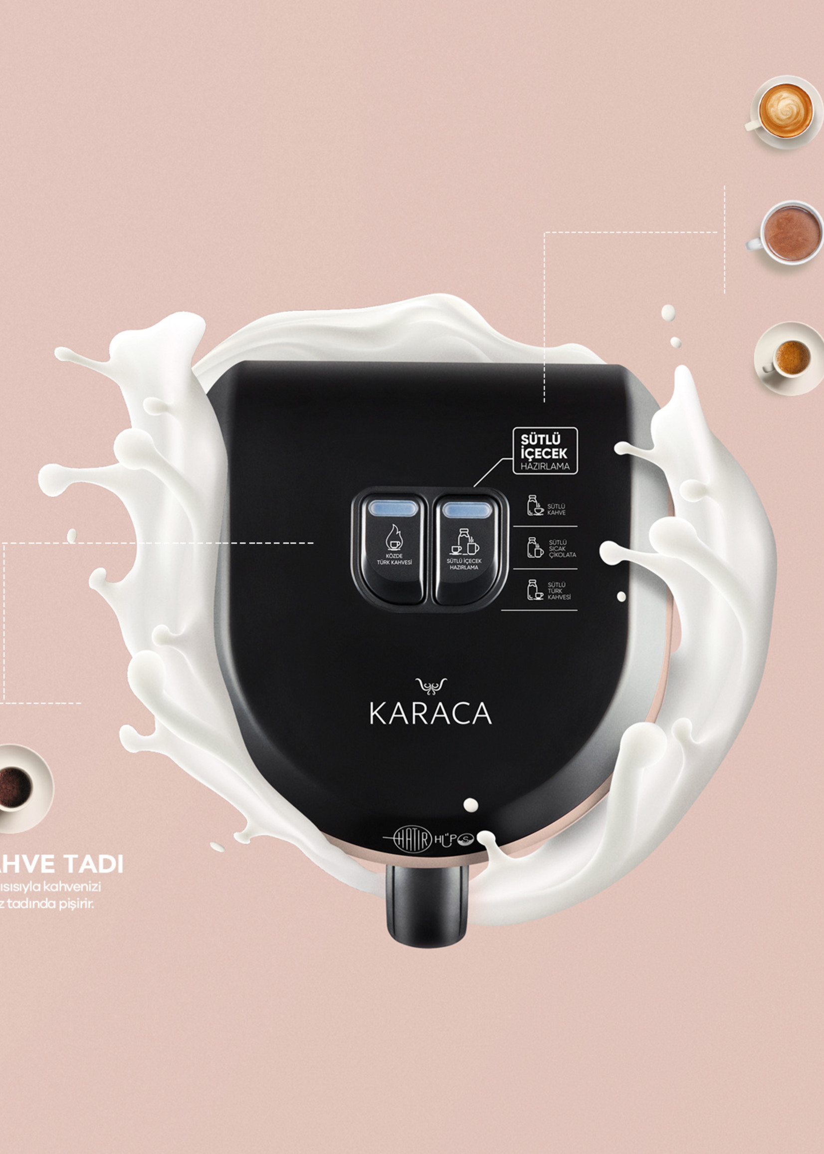 Karaca Hatır Hüps Milk Turkish Coffee Machine Pearly Pink