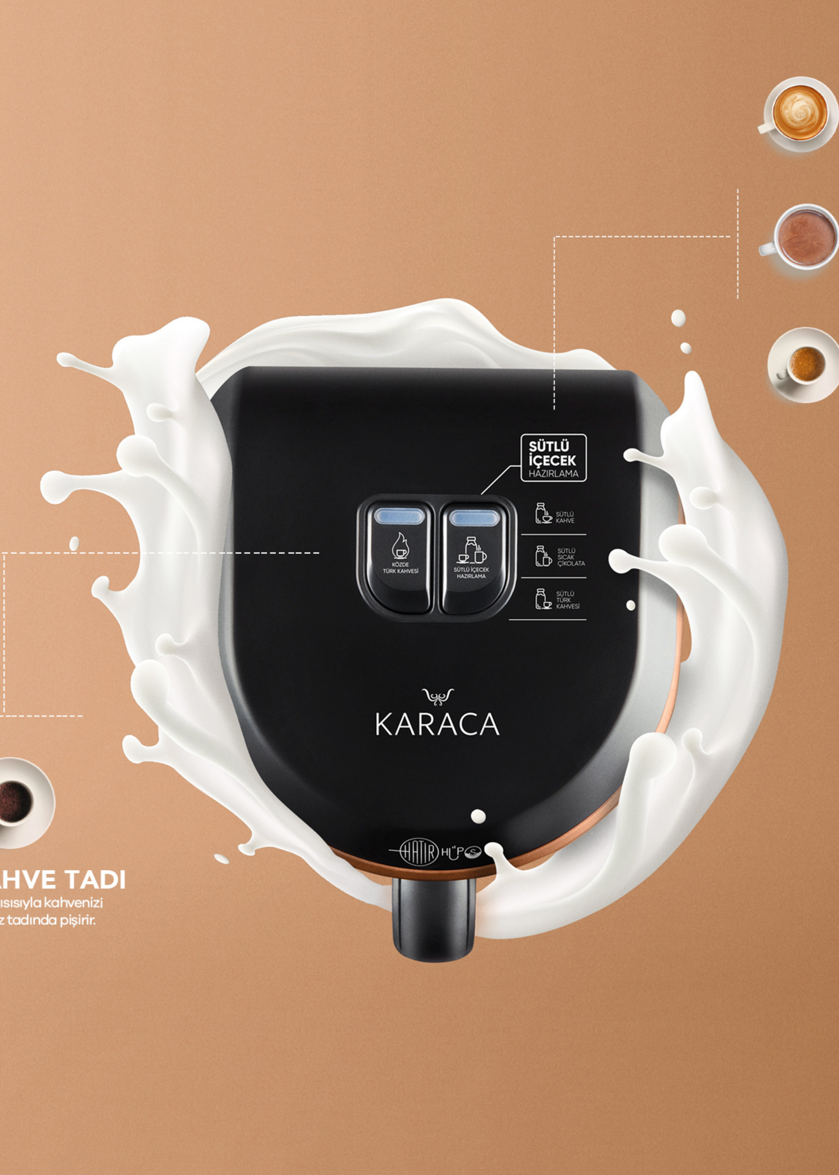 Karaca Hatır Hüps Milk Turkish Coffee Machine Bronze