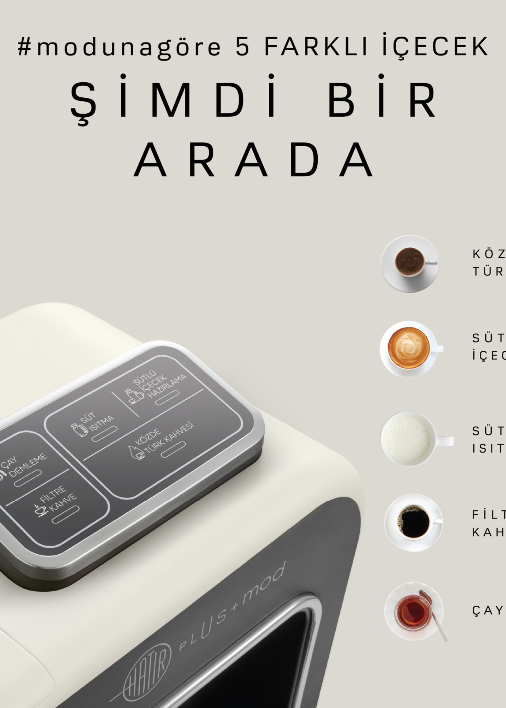 Karaca Hatır Plus Mod 5 in 1 Coffee And Tea Maker Cream