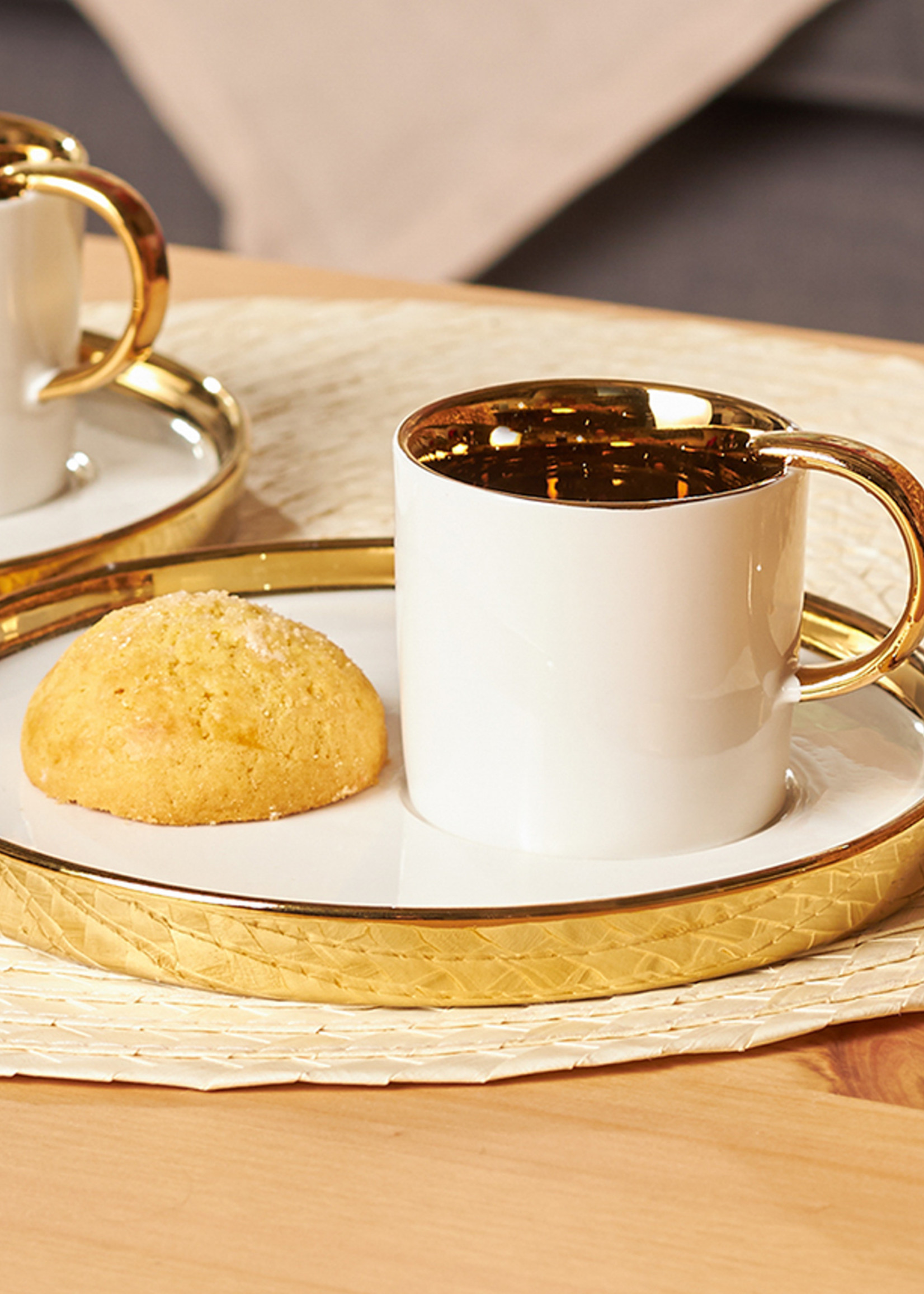 Karaca Levin White Set of 2 Coffee Cups 100 ml