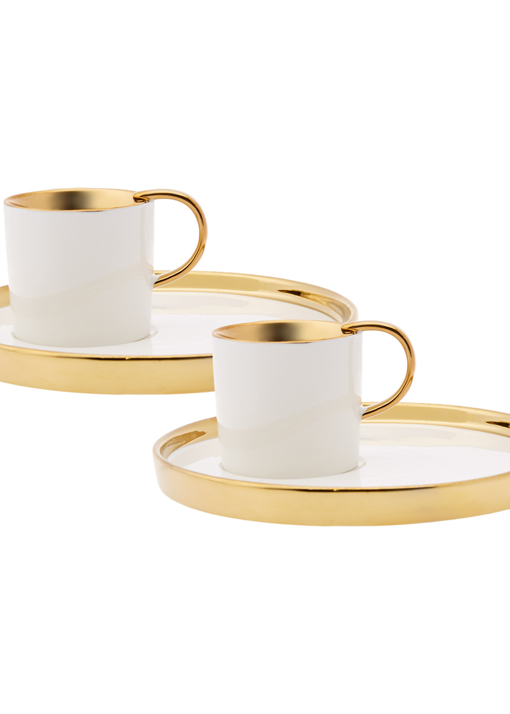 Karaca Levin White Set of 2 Coffee Cups 100 ml