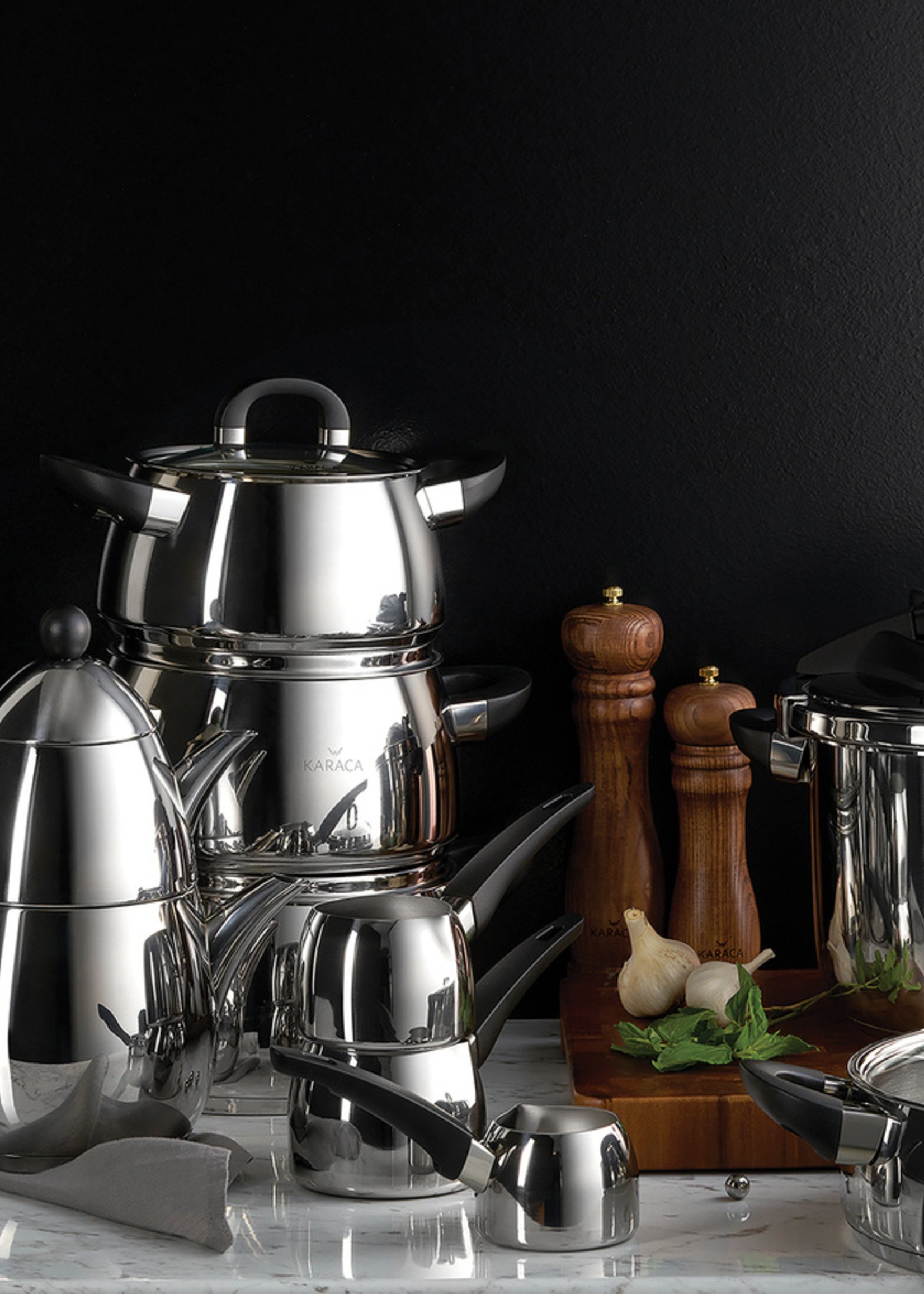 Karaca Tokyo PowerSteel Pro 316 Steel Teapot Set Family Size