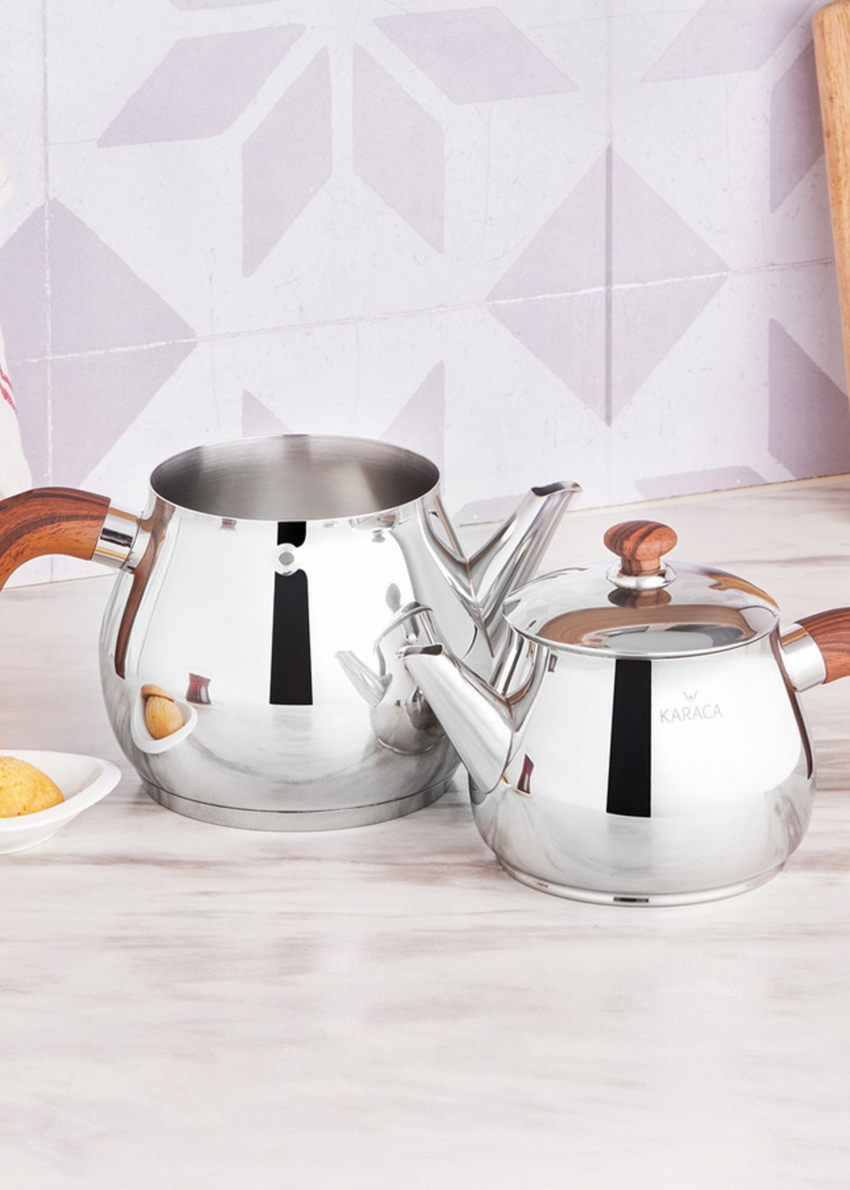 Karaca Silva Steel Teapot Set