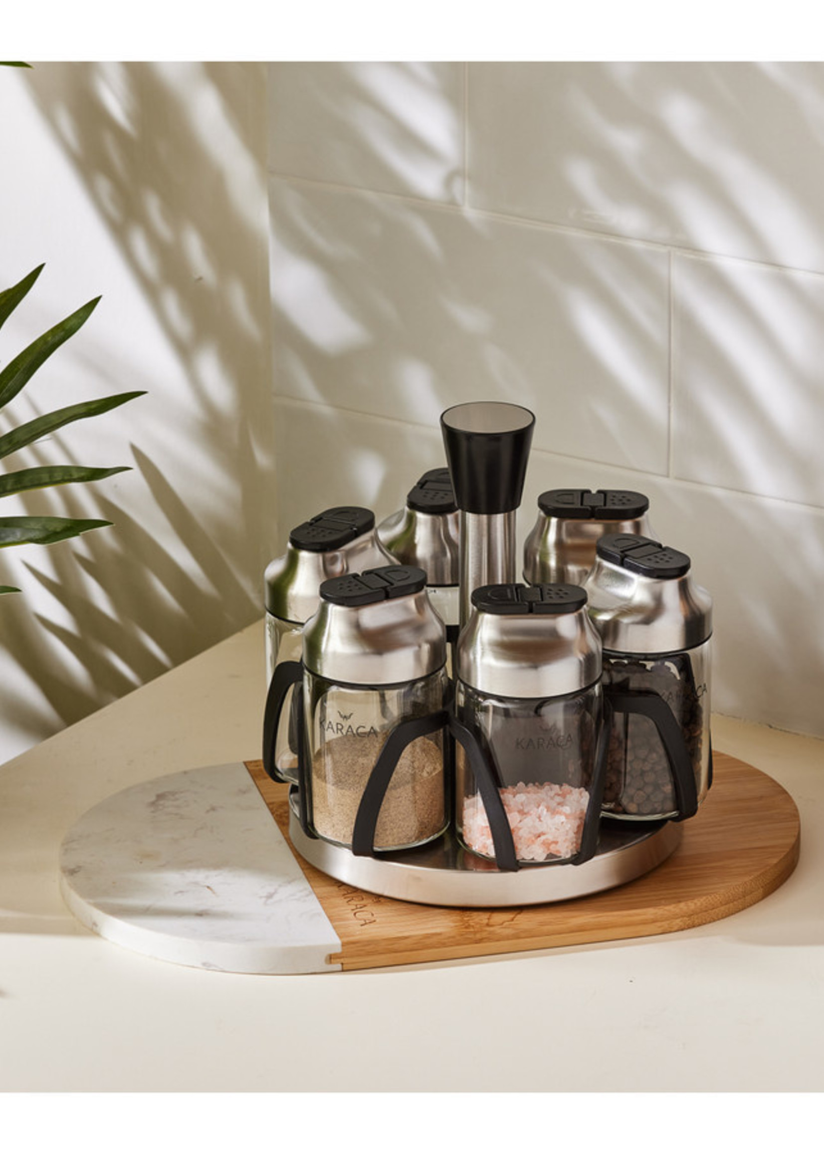 Karaca Dimple Steel 7 Pieces Spice Set