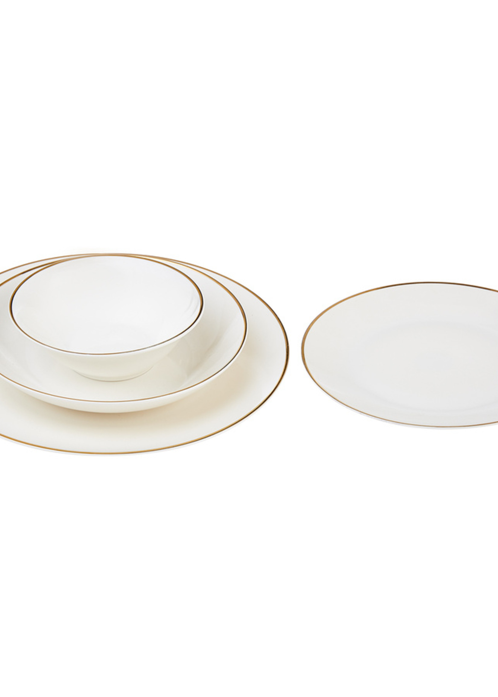 Karaca Alicia 24 Pieces 6 Person Porcelain Gold Round Dinnerware