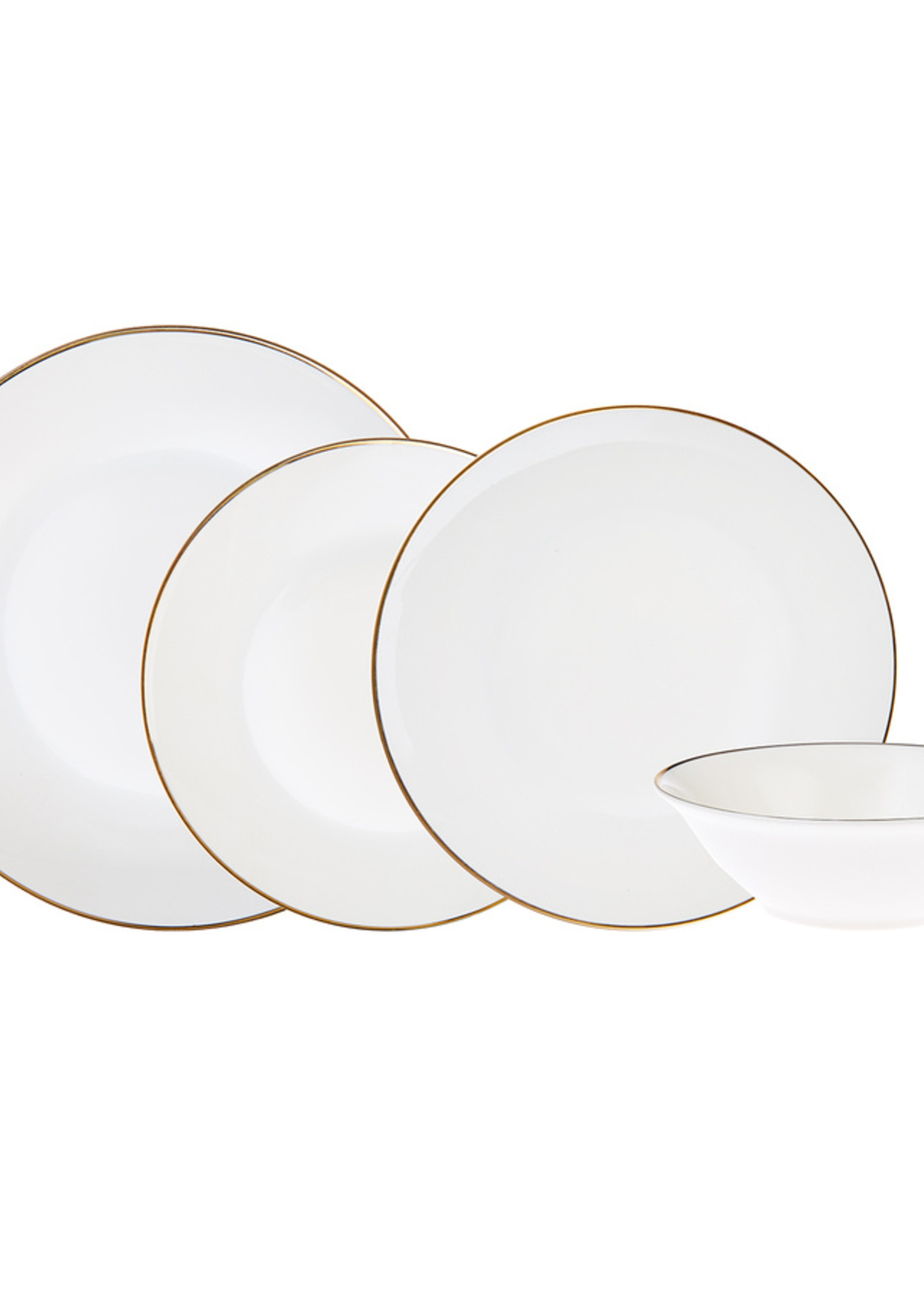Karaca Alicia 24 Pieces 6 Person Porcelain Gold Round Dinnerware