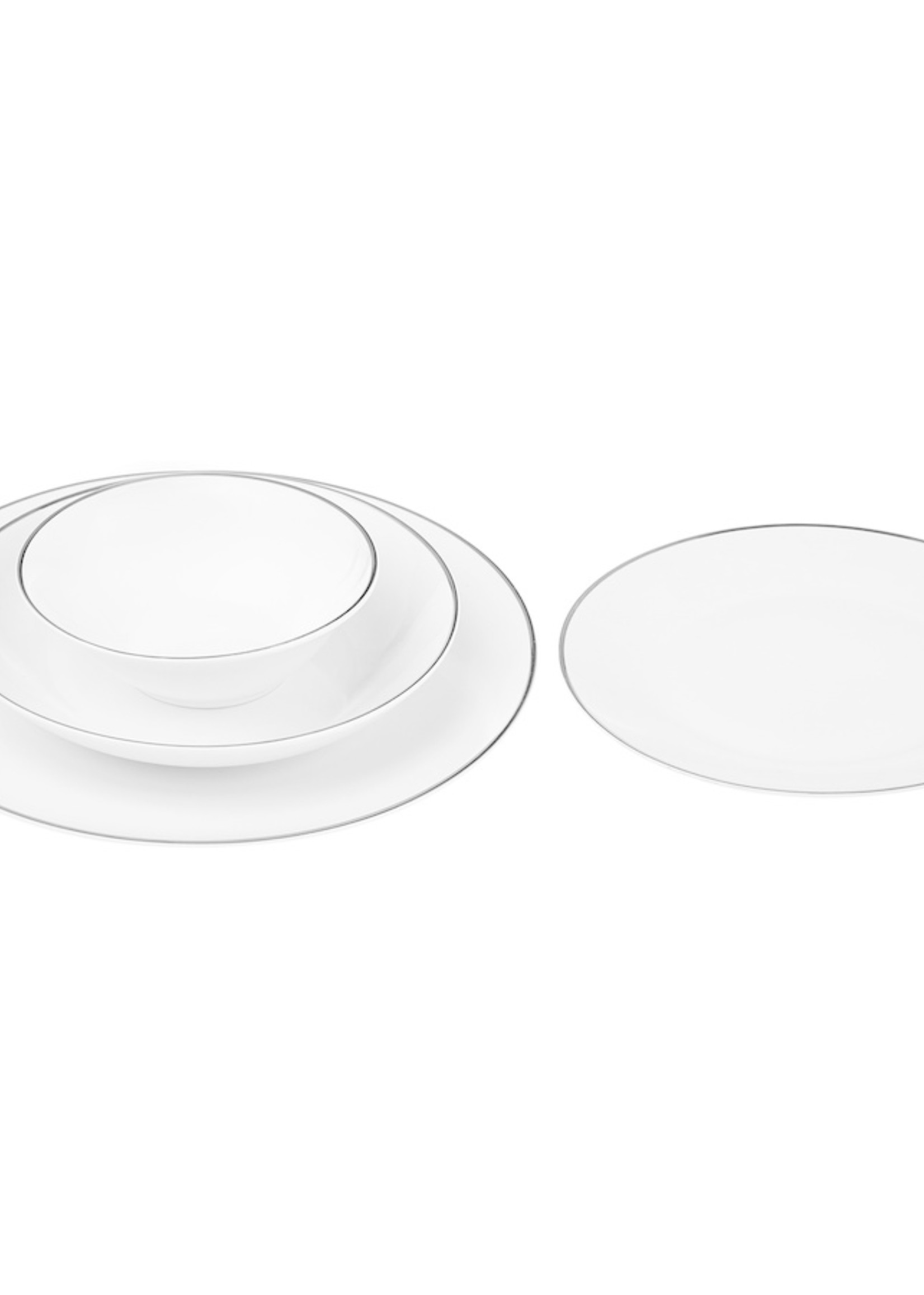 Karaca Alicia 24 Pieces 6 Person Porcelain Platinum Dinnerware