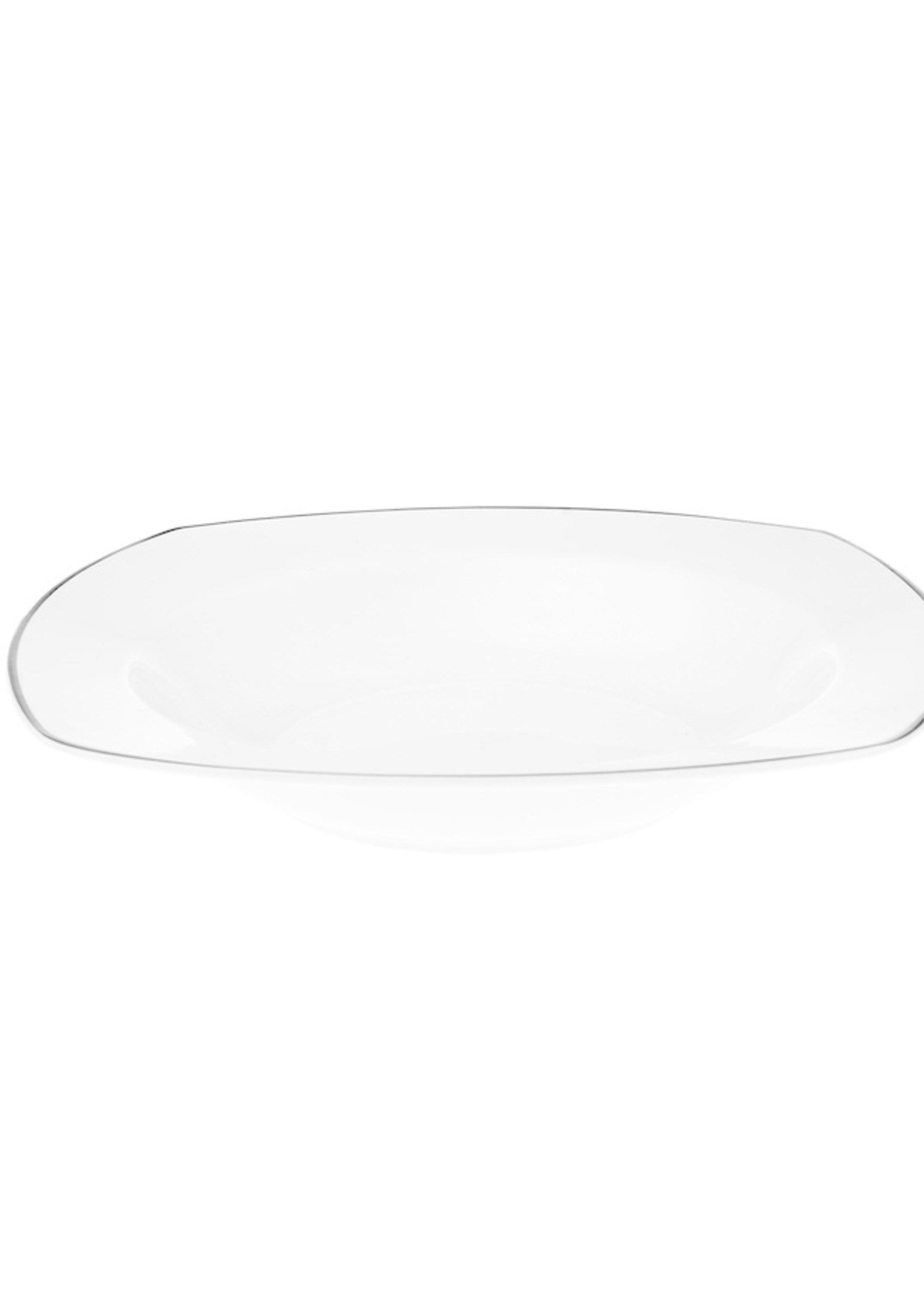 Karaca Adelia 24 Pieces 6 Person Porcelain Platinum Half Square Dinnerware