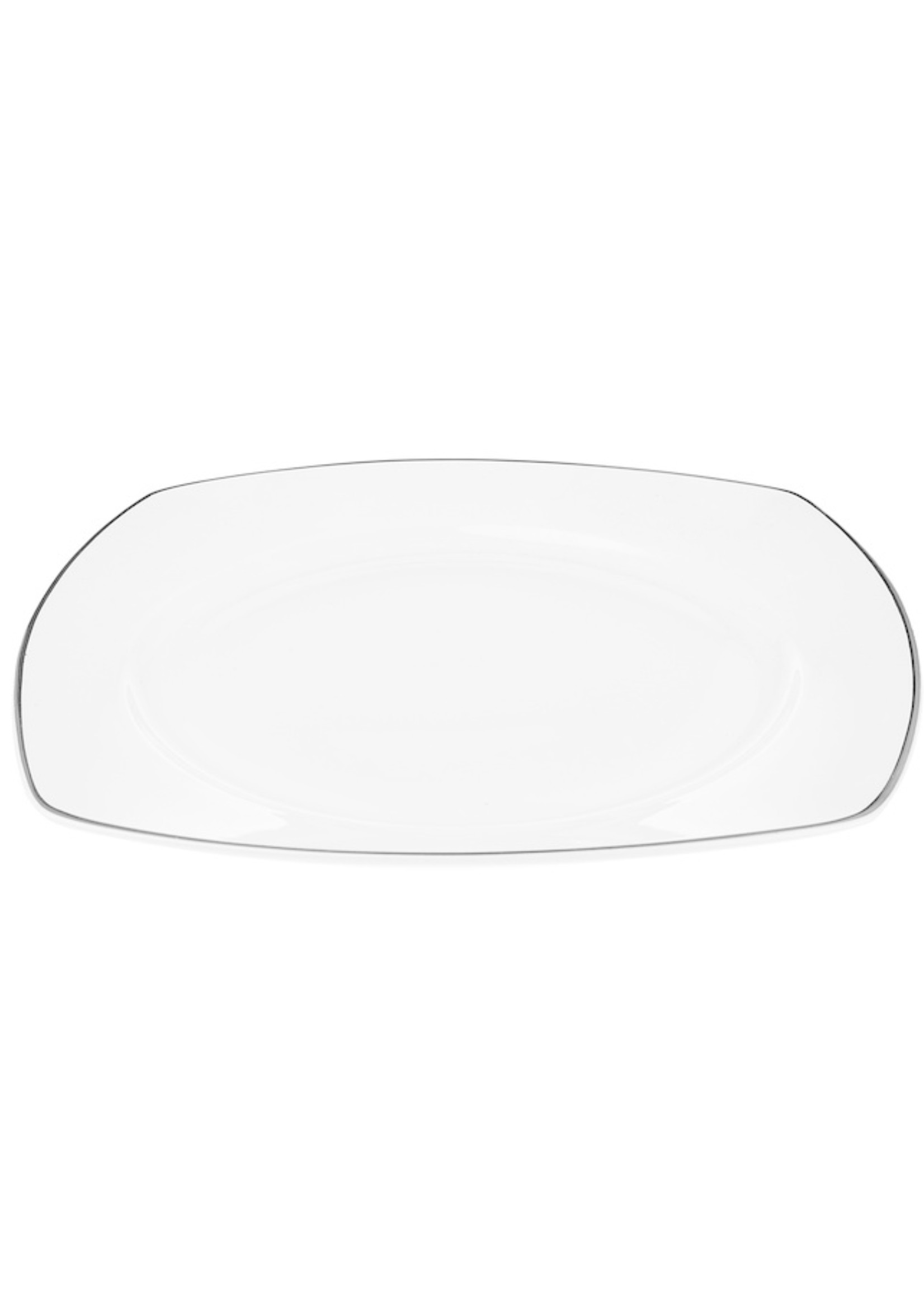Karaca Adelia 24 Pieces 6 Person Porcelain Platinum Half Square Dinnerware