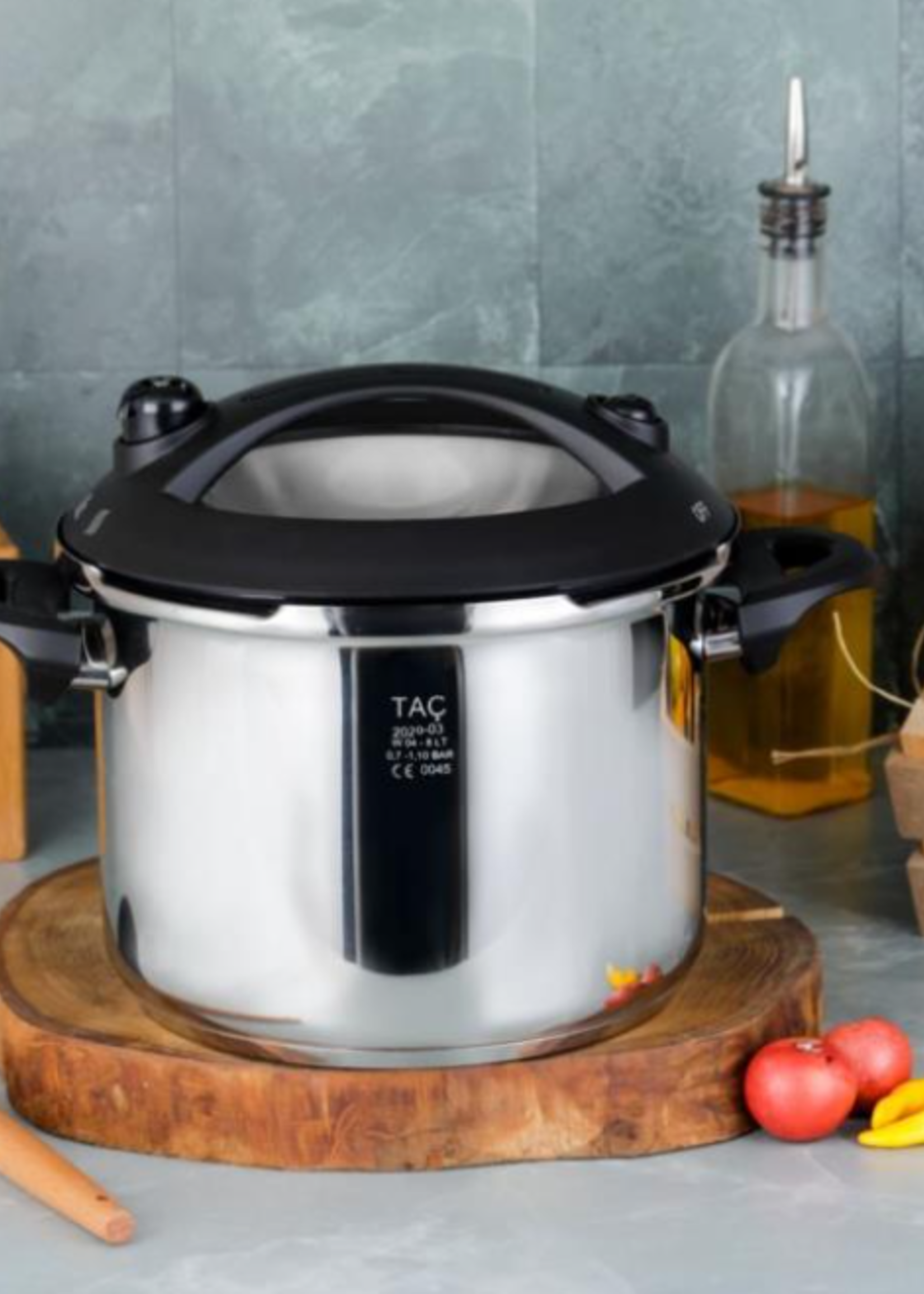 Taç Presto 6 Liter Pressure Cooker With Induction Base Black