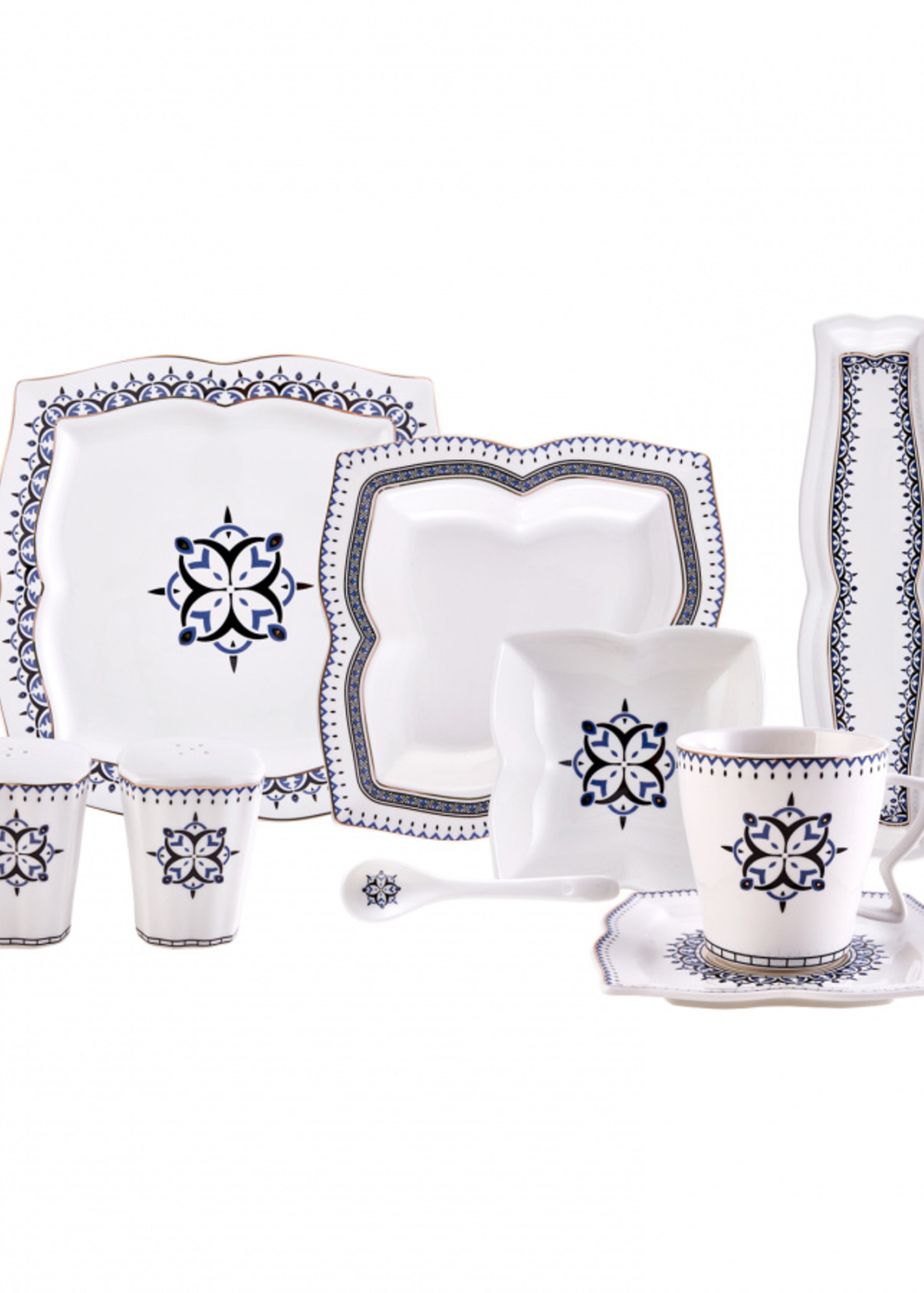 Karaca Blau 32 Pieces 6 Person Square Breakfast Set
