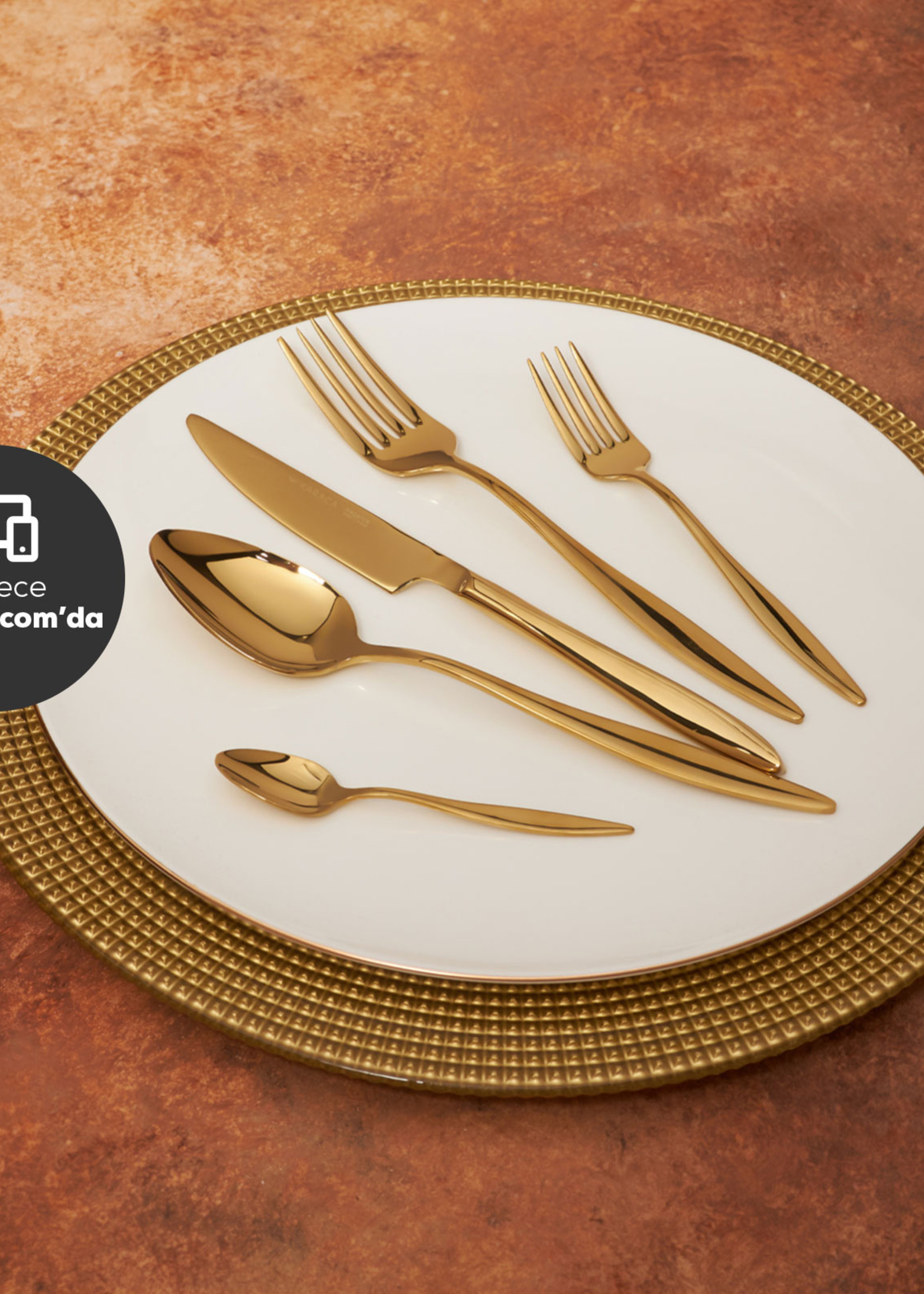 Karaca Ilıca Gold 30 Pieces 6 Person Cutlery Set