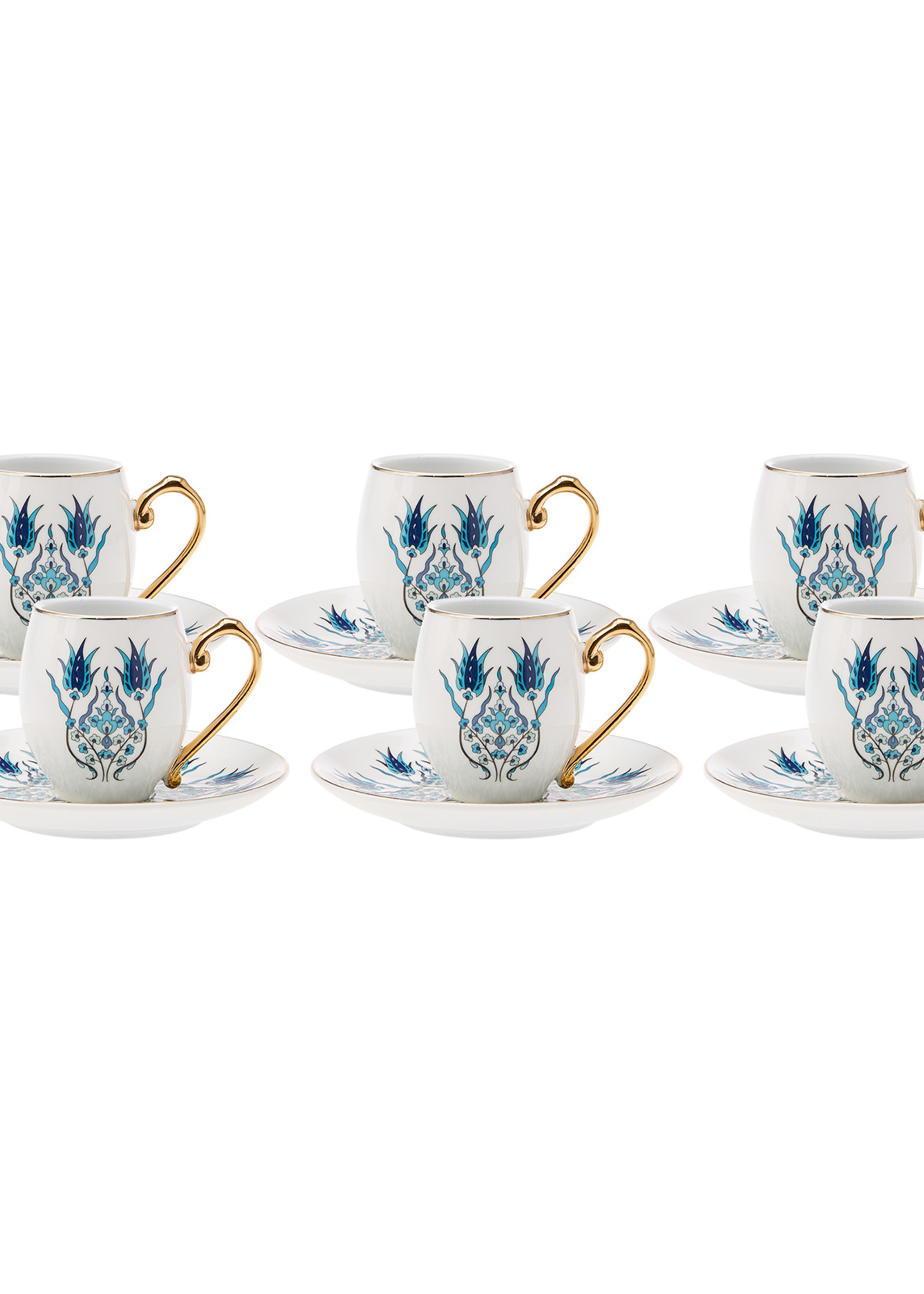 Karaca Iznik Set of 6 Coffee Cups 90 ml