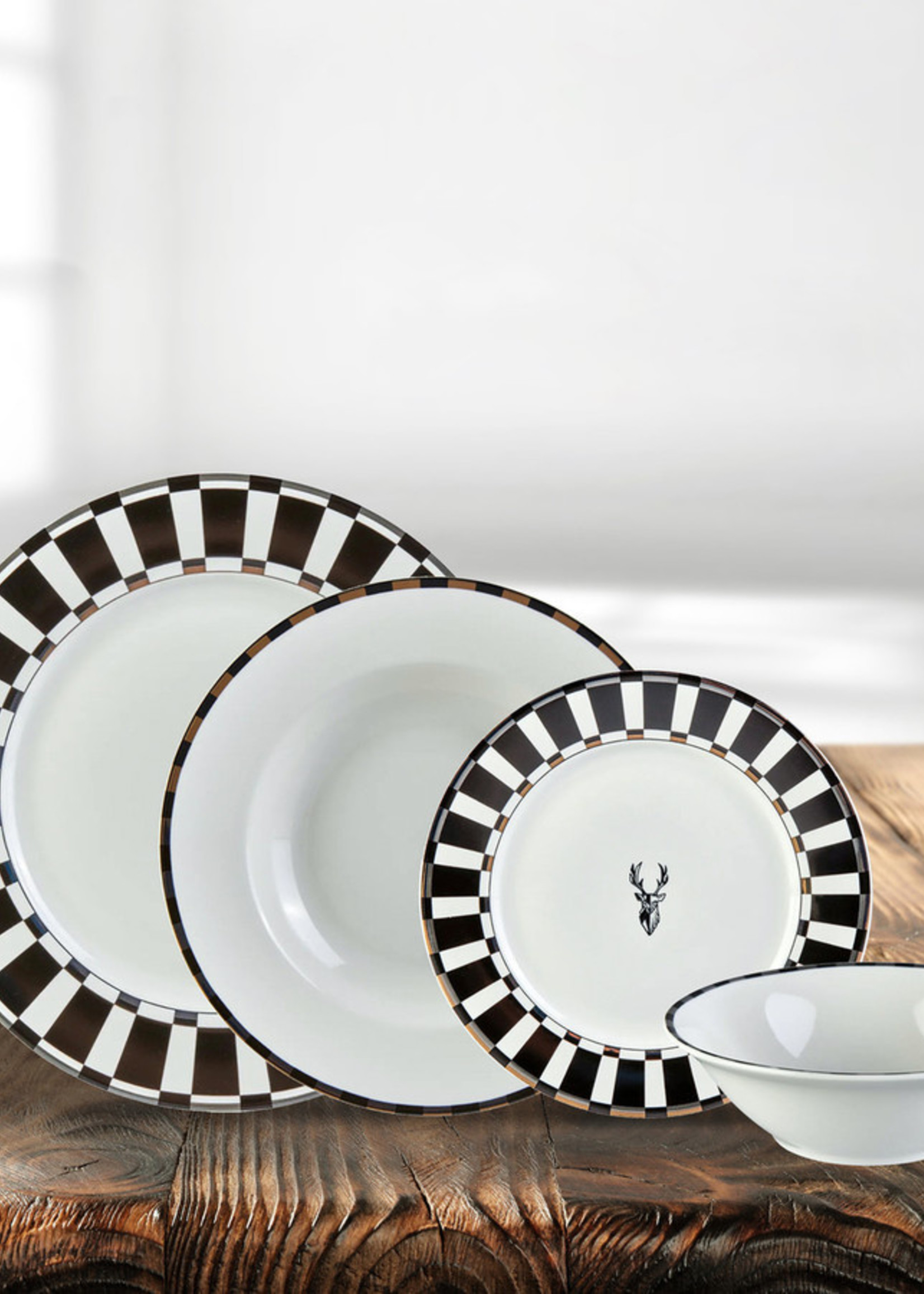 Karaca Aries Black 24 Pieces 6 Person Dinnerware Set