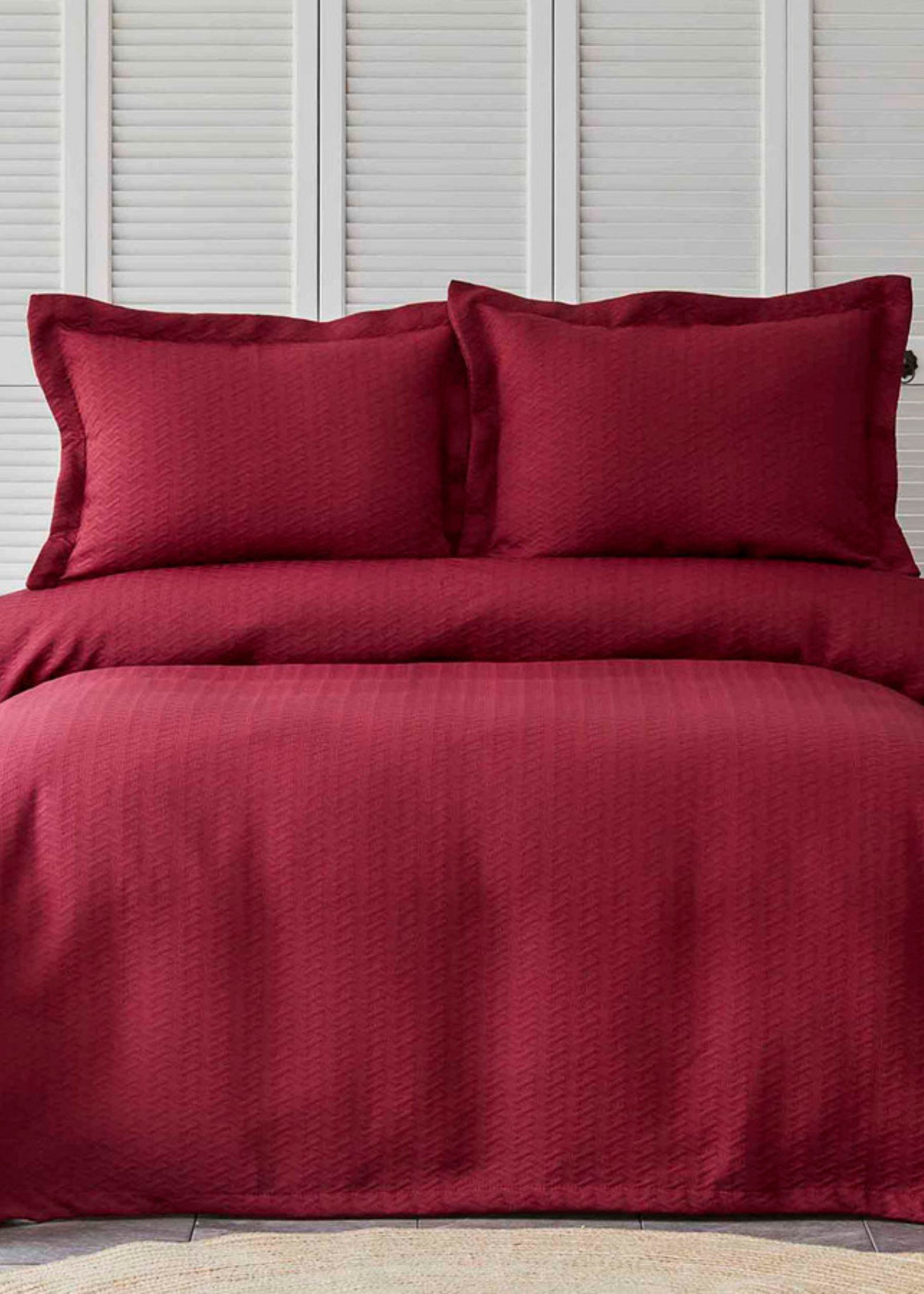 Karaca Home Charm Bold Claret Red Double Bedspread Set