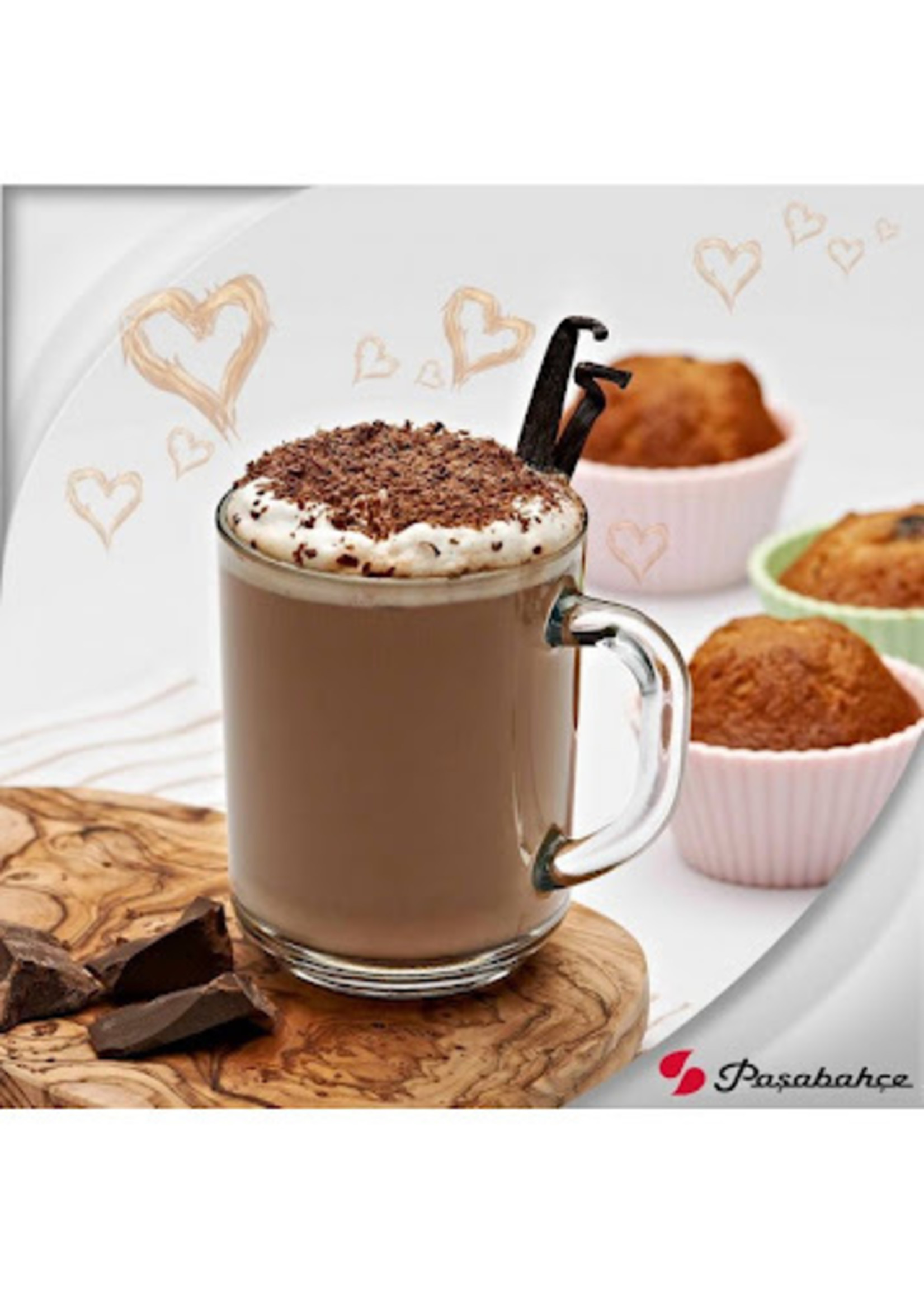Paşabahçe Set of 2 Glass Mug with Handle PB-55029