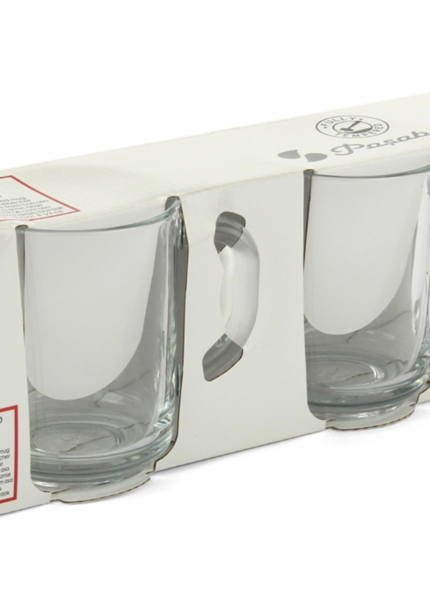 Paşabahçe Set of 2 Glass Mug with Handle PB-55029