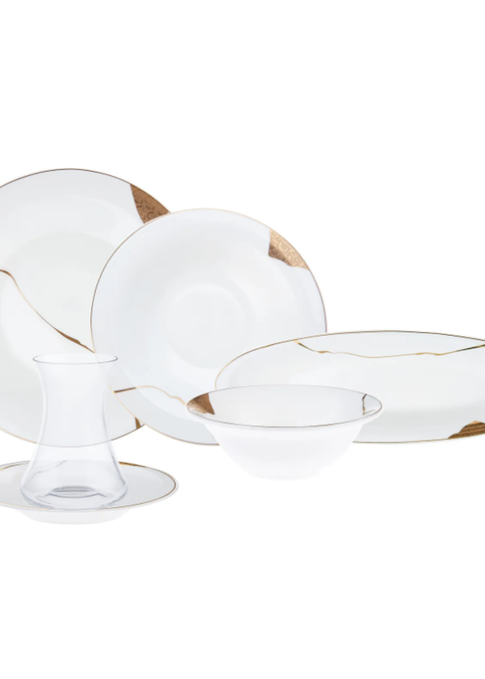Karaca Fine Pearl New Quora 26 Pieces Breakfast Set for 6 Persons