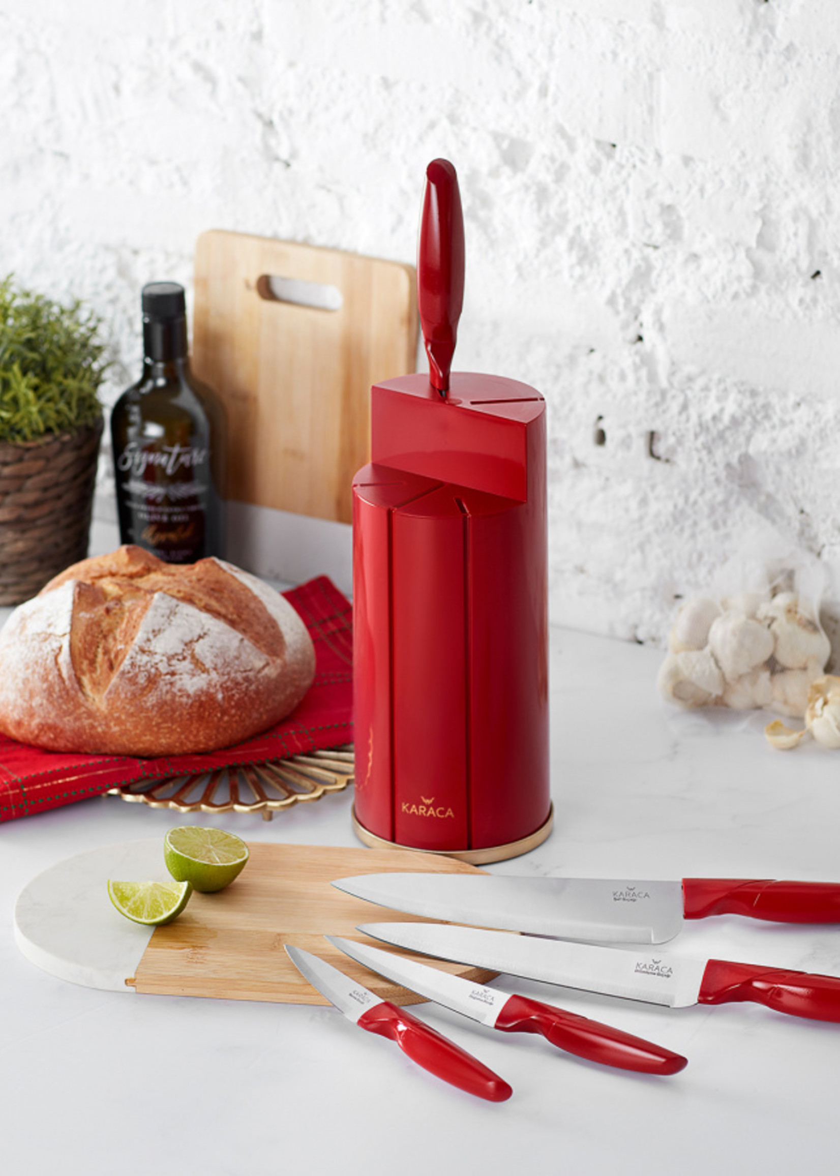 Karaca Retro Red 6 Piece Knife Set