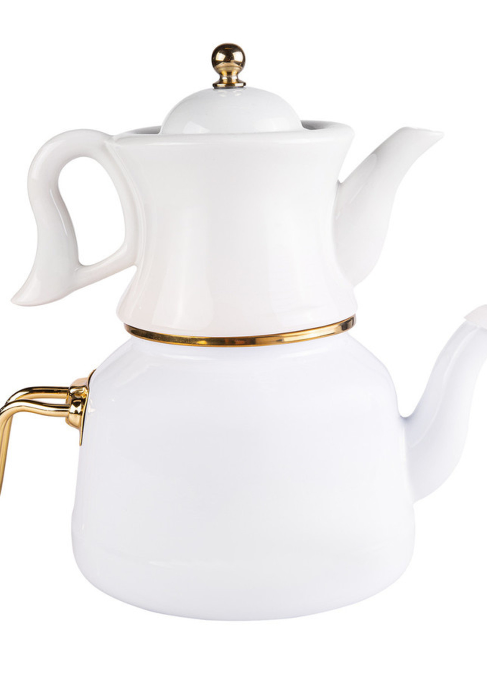 Karaca Retro Enamel Series Porcelain Teapot (White)