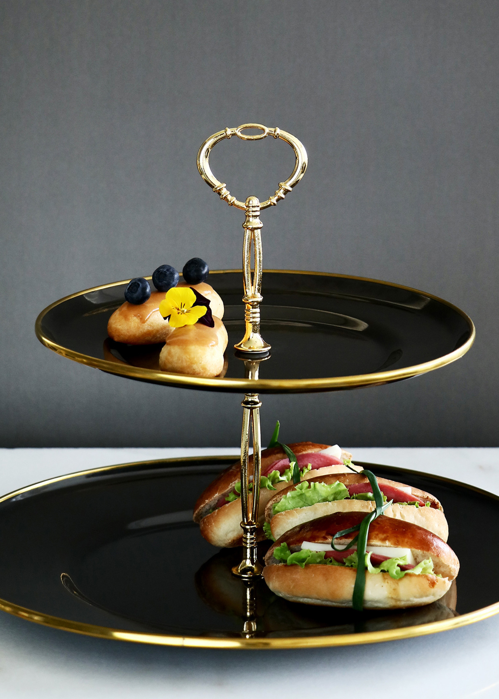Karaca Troy Layered Cookie Holder Black