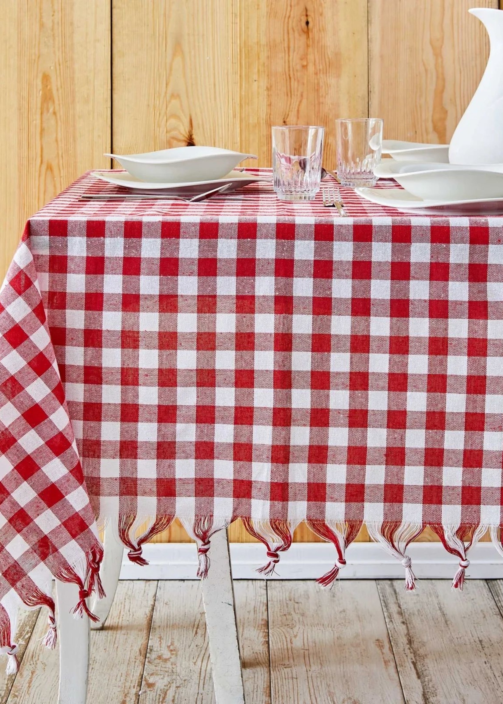 Sarah Anderson Square Red Picnic Table Cloth 140x140 cm
