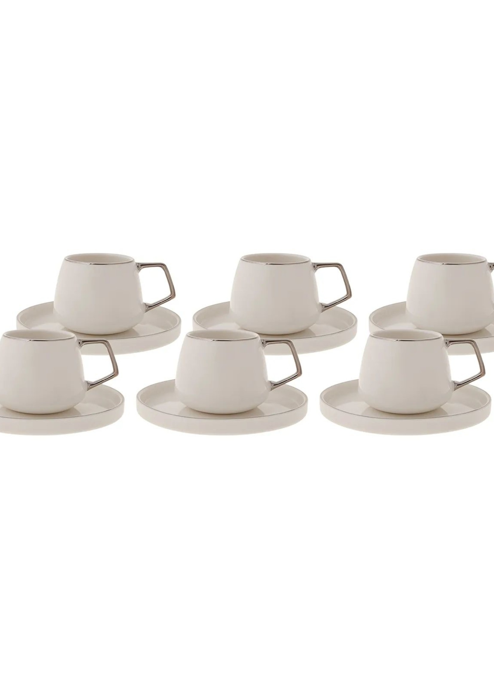 Karaca Saturn Platin Set of 6 Coffee Cups 90 ml