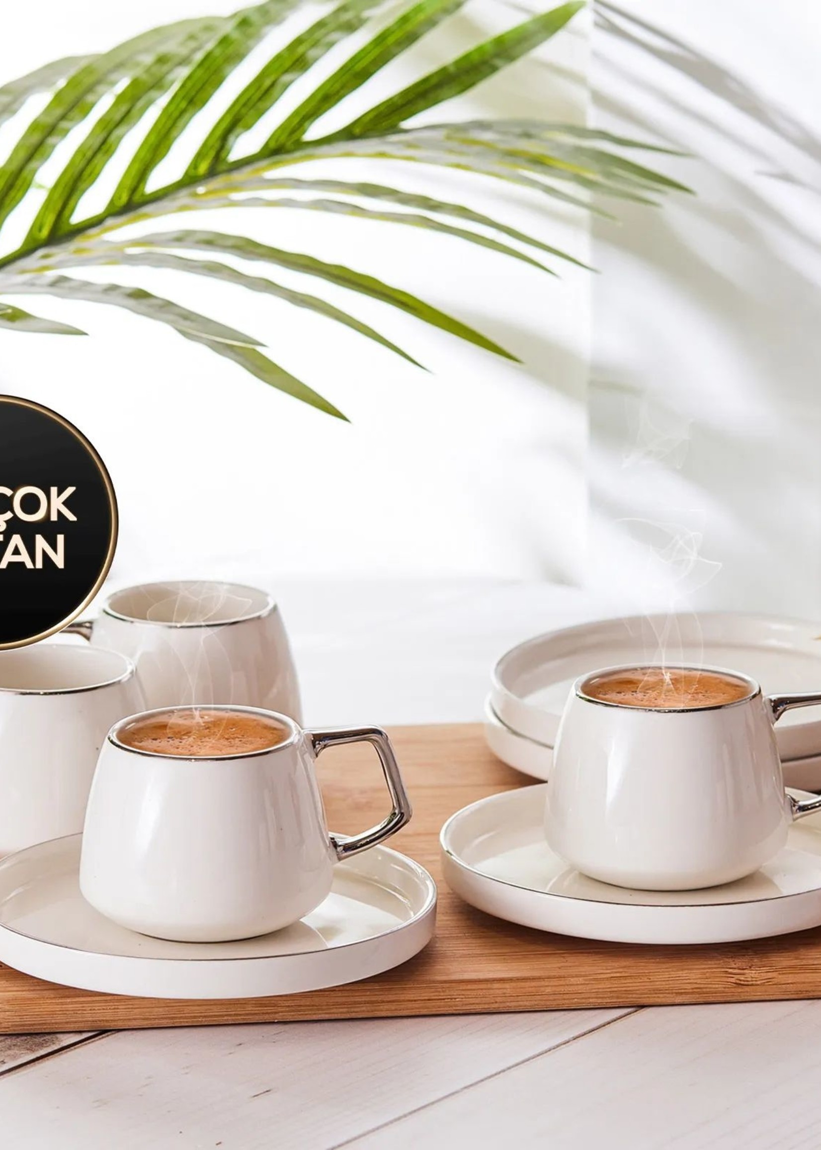 Karaca Saturn Platin Set of 6 Coffee Cups 90 ml