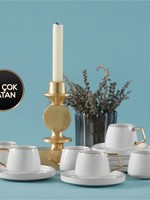 Karaca Saturn Set of 6 Coffee Cups 90 ml Gold