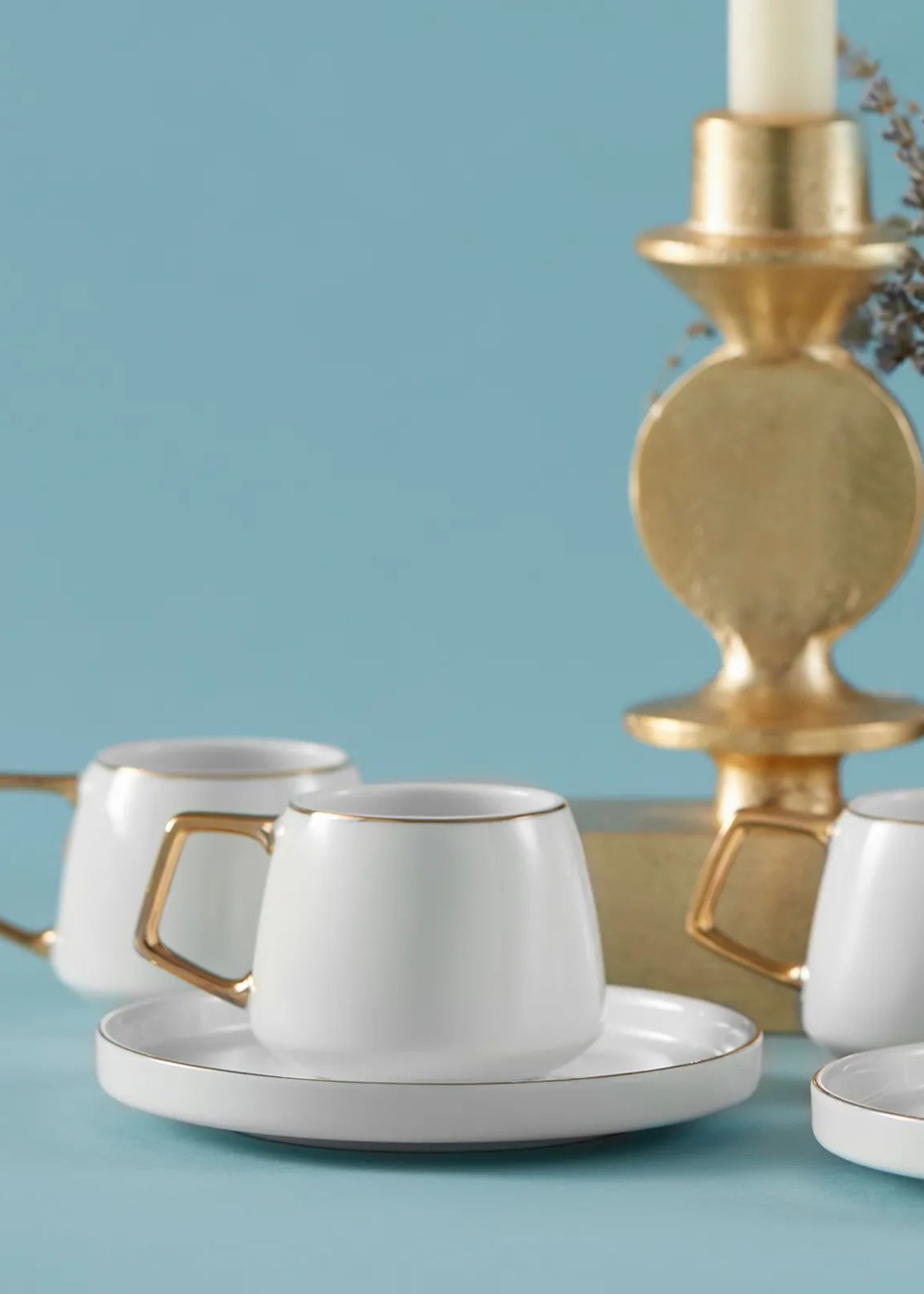 Karaca Saturn Set of 6 Coffee Cups 90 ml Gold