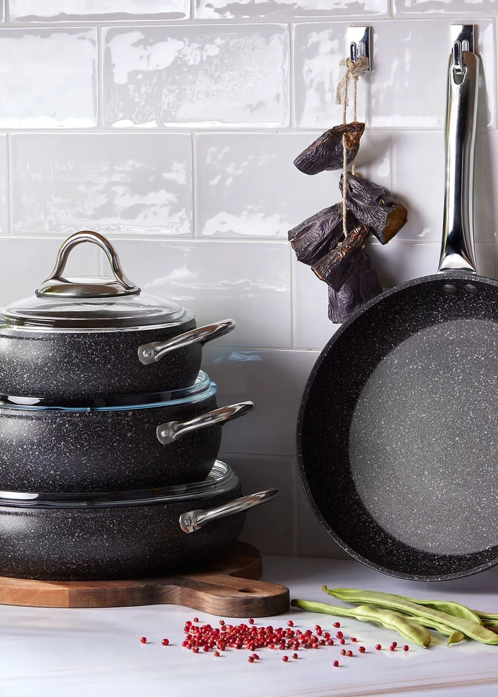 Karaca Avanos New Bio Granite 7 Piece Cookware Set
