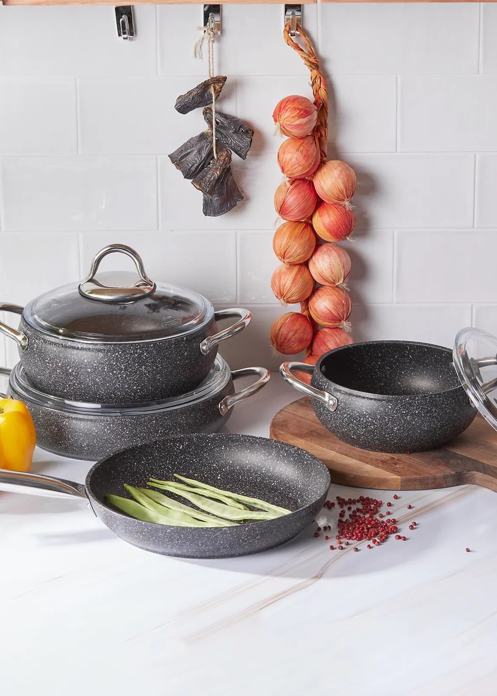 Karaca Avanos New Bio Granite 7 Piece Cookware Set