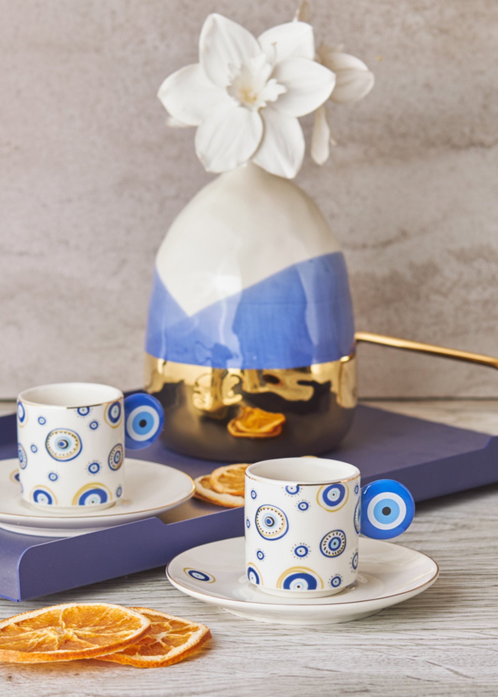 Karaca Yek Set of 2 Porcelain Coffee Cups 75 ml