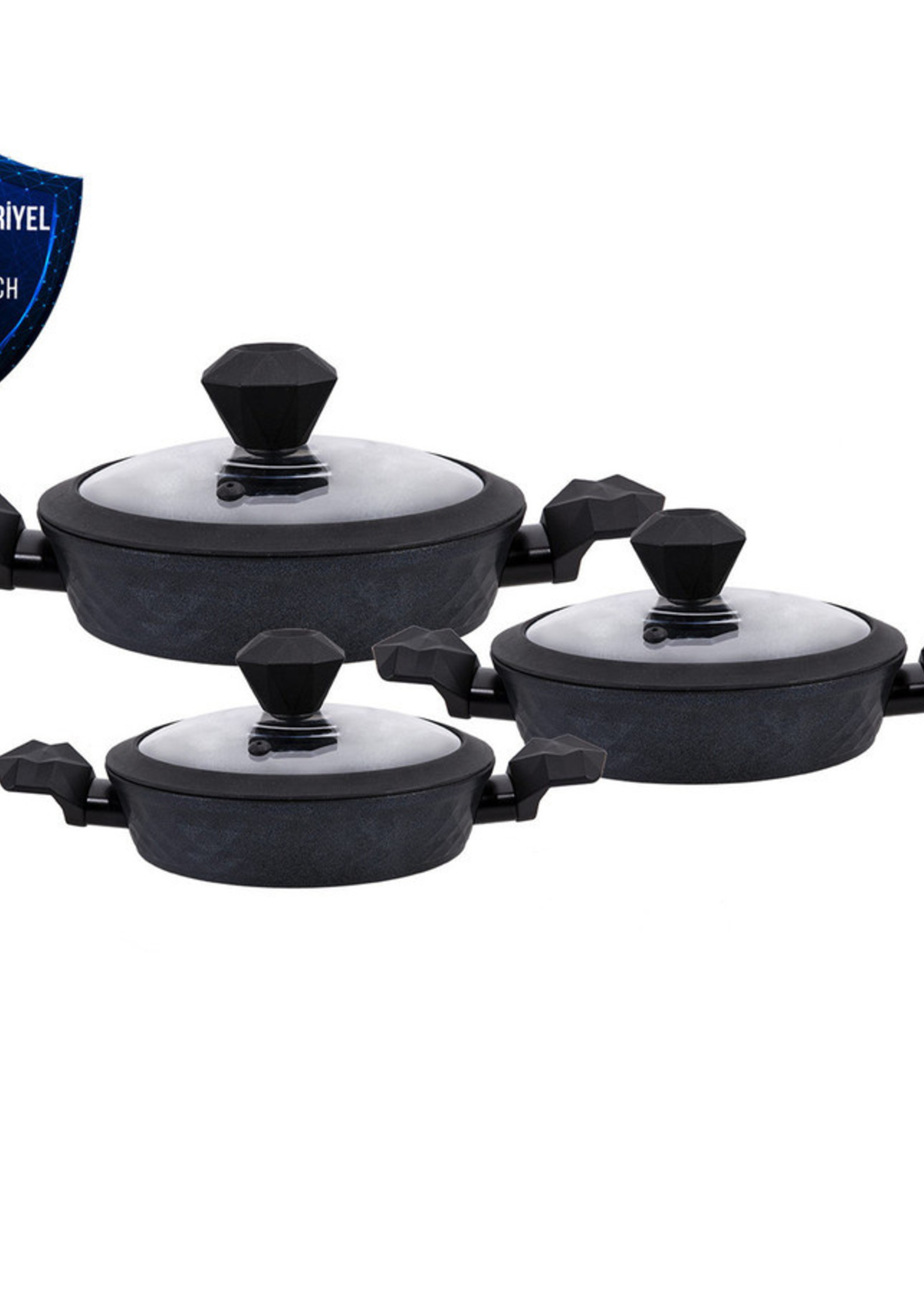 Karaca Bio Diamond Antibacterial Handle Induction Based 6 Pieces Cookware Set