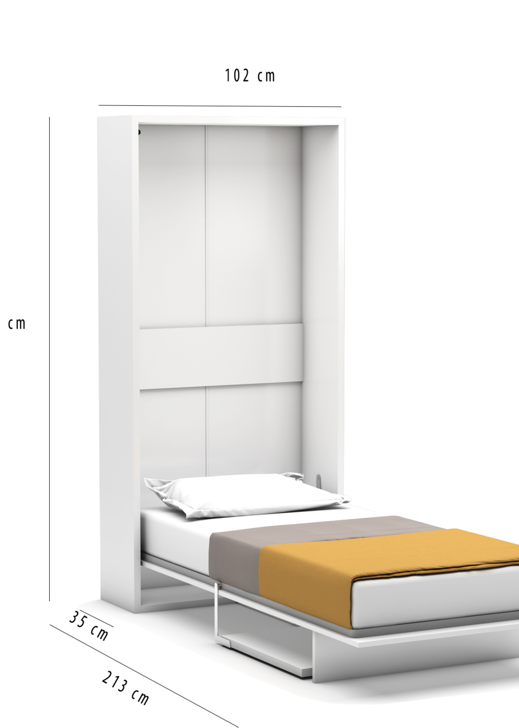 Smart Design Furniture Single Bed with Folding Table 1101 D