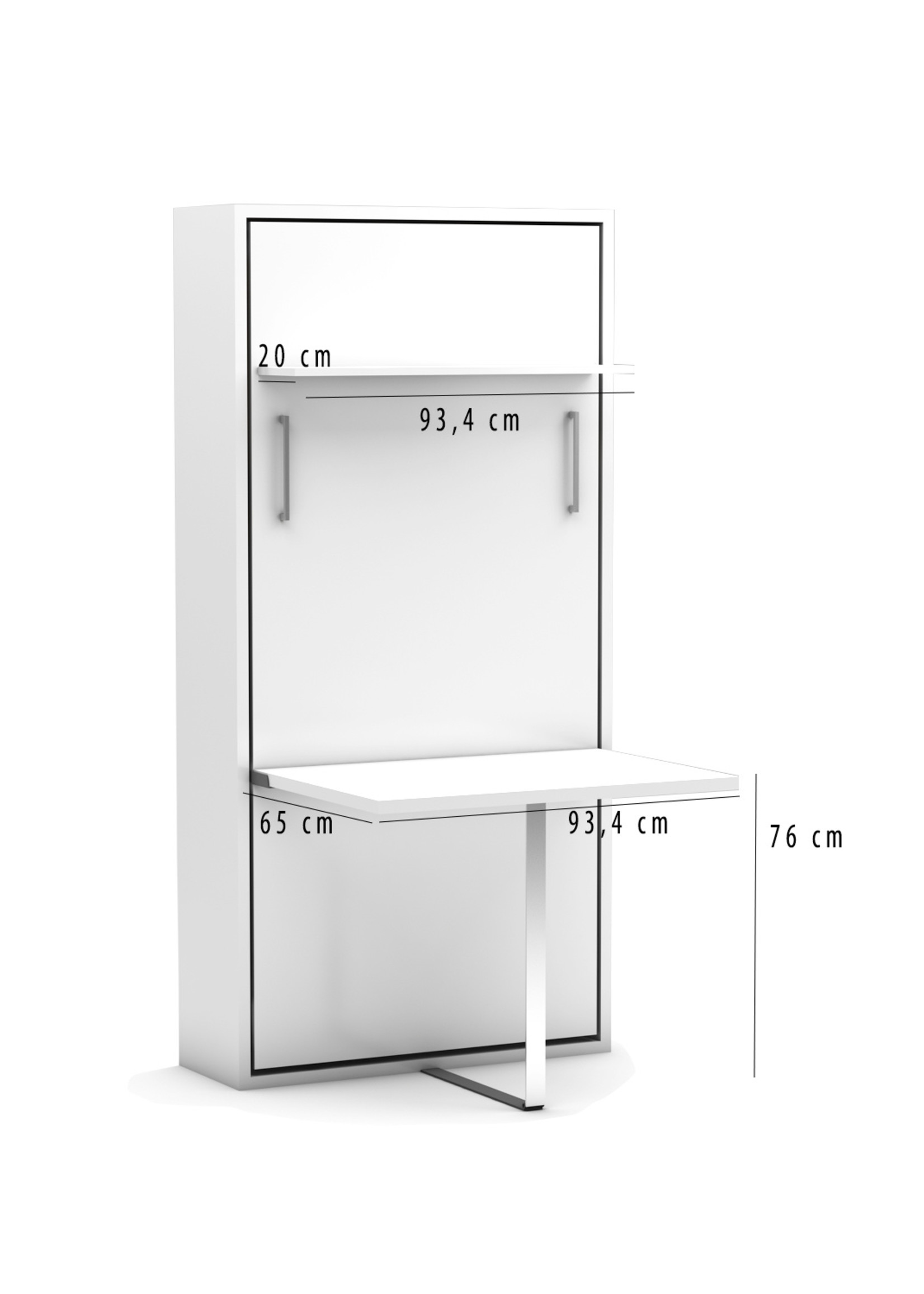 Smart Design Furniture Single Bed with Folding Table 1101 D