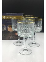 Pasabahce Elysia – Golden Touch Footed Glass – Set of 4 – 500 ML