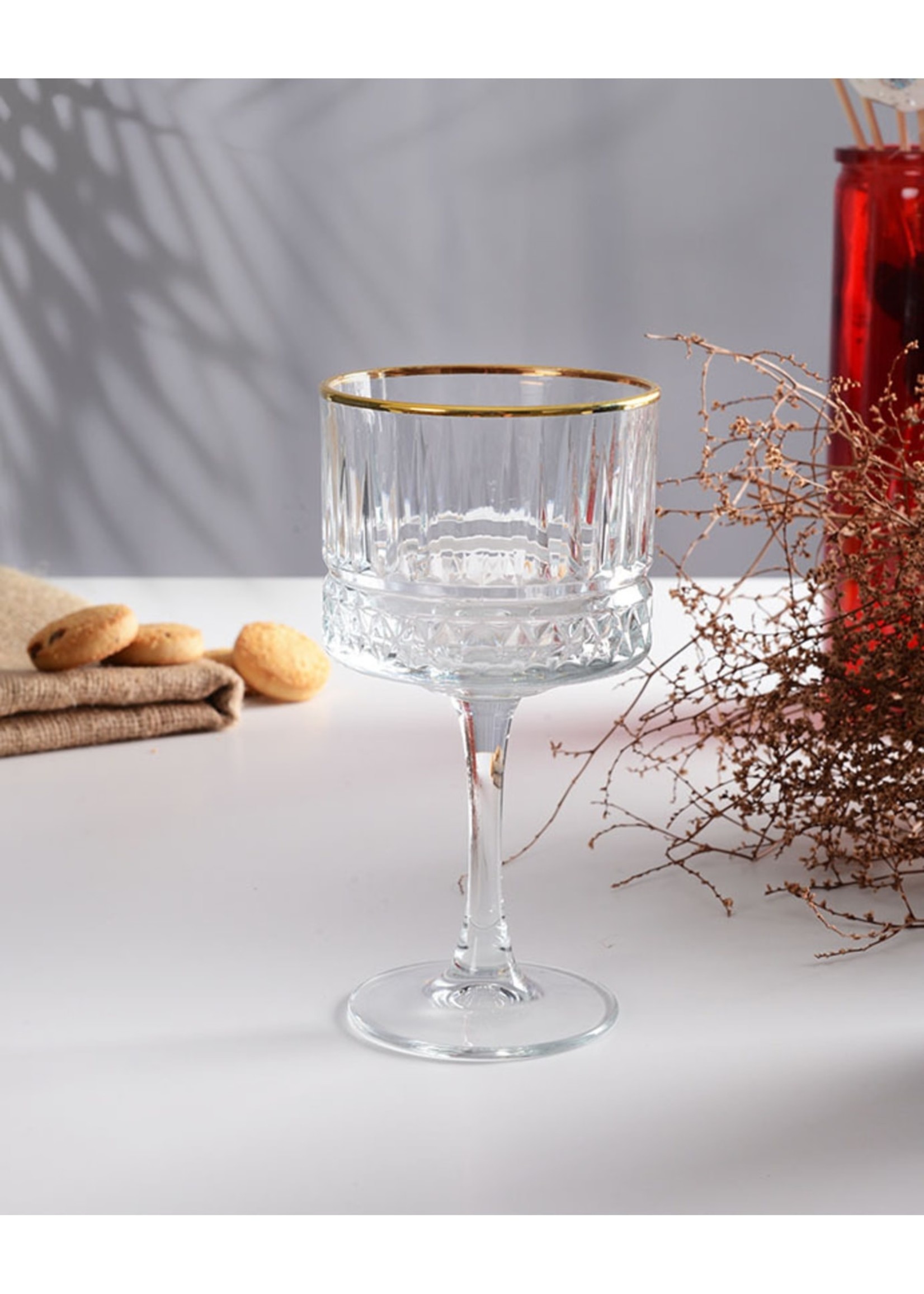 Pasabahce Elysia – Golden Touch Footed Glass – Set of 4 – 500 ML