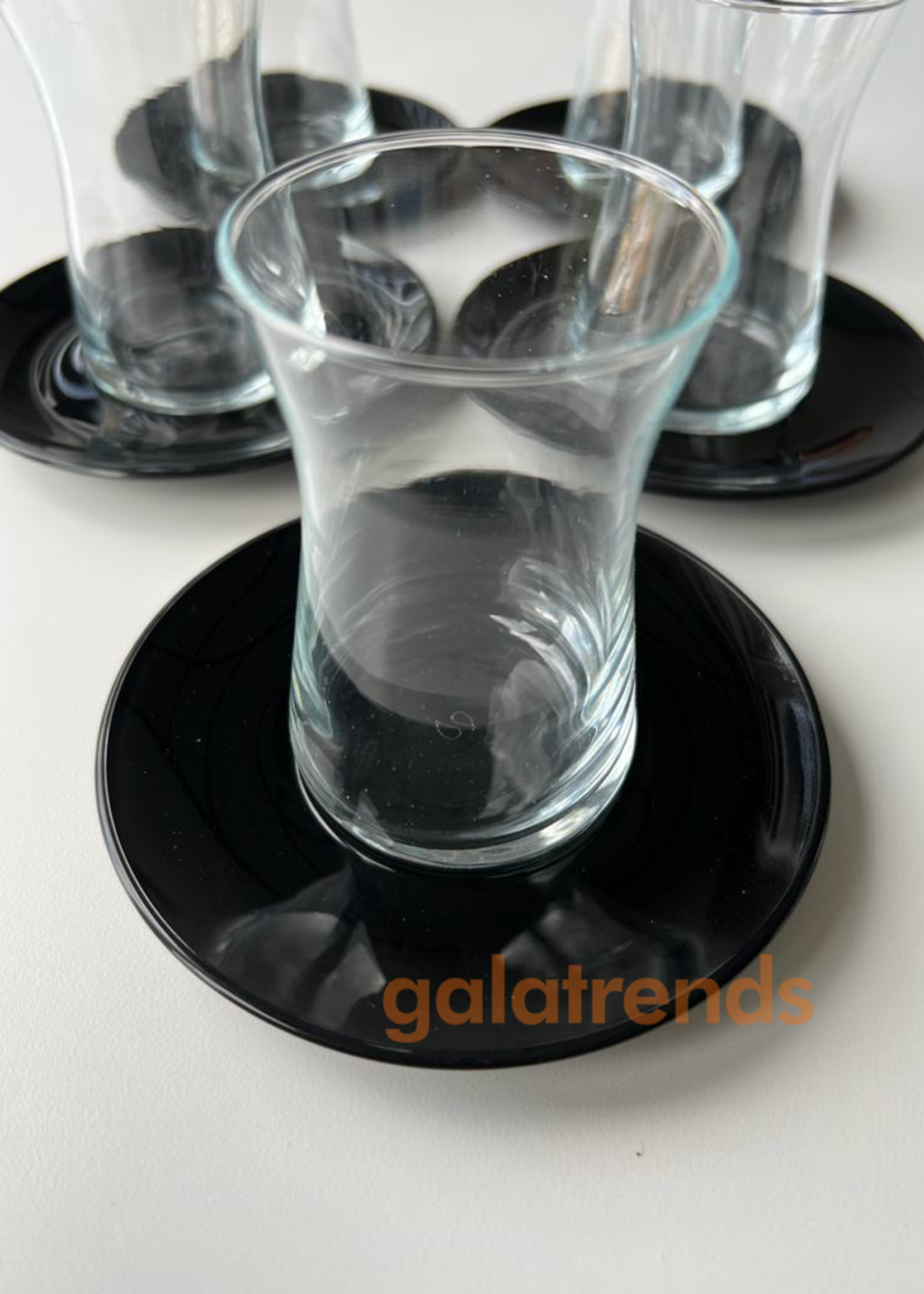 Paşabahçe 6 Piece Heybeli Tea Set Black