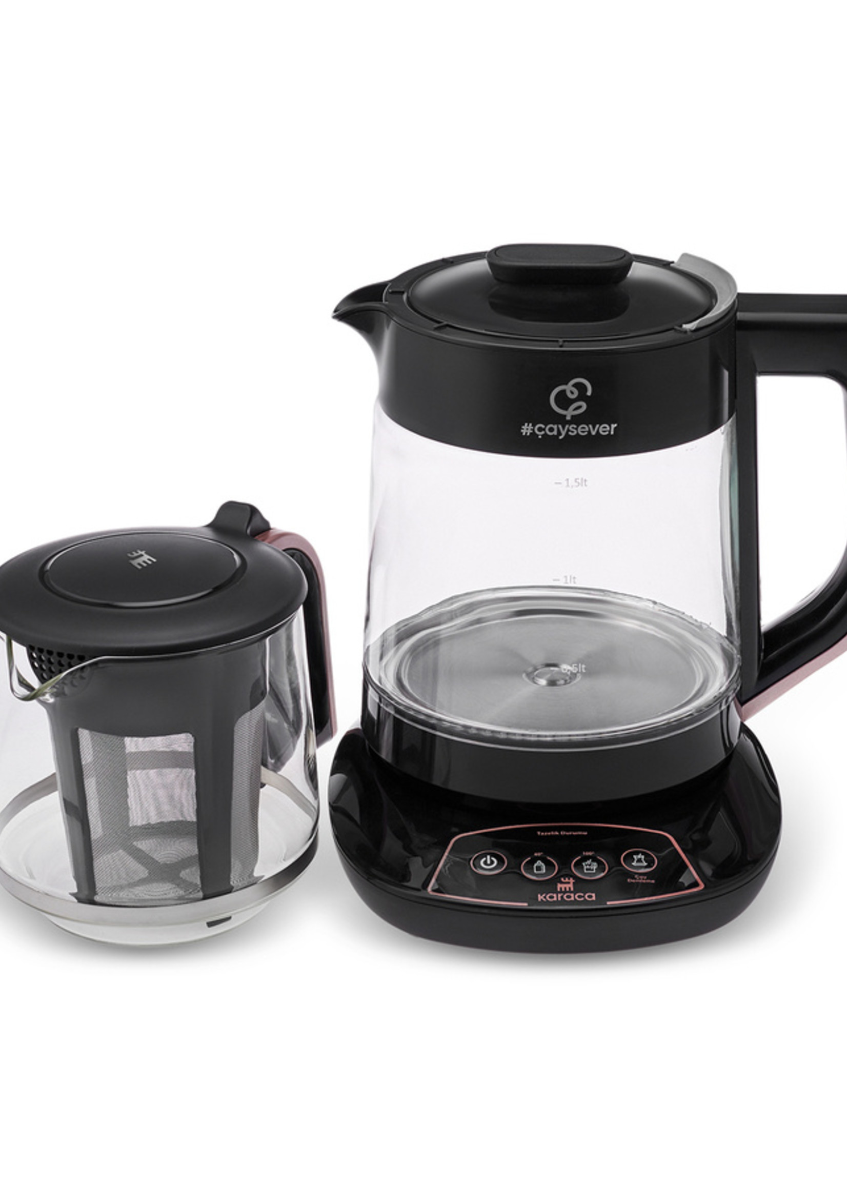 Karaca Çaysever Glass Talking Tea Maker Rosegold