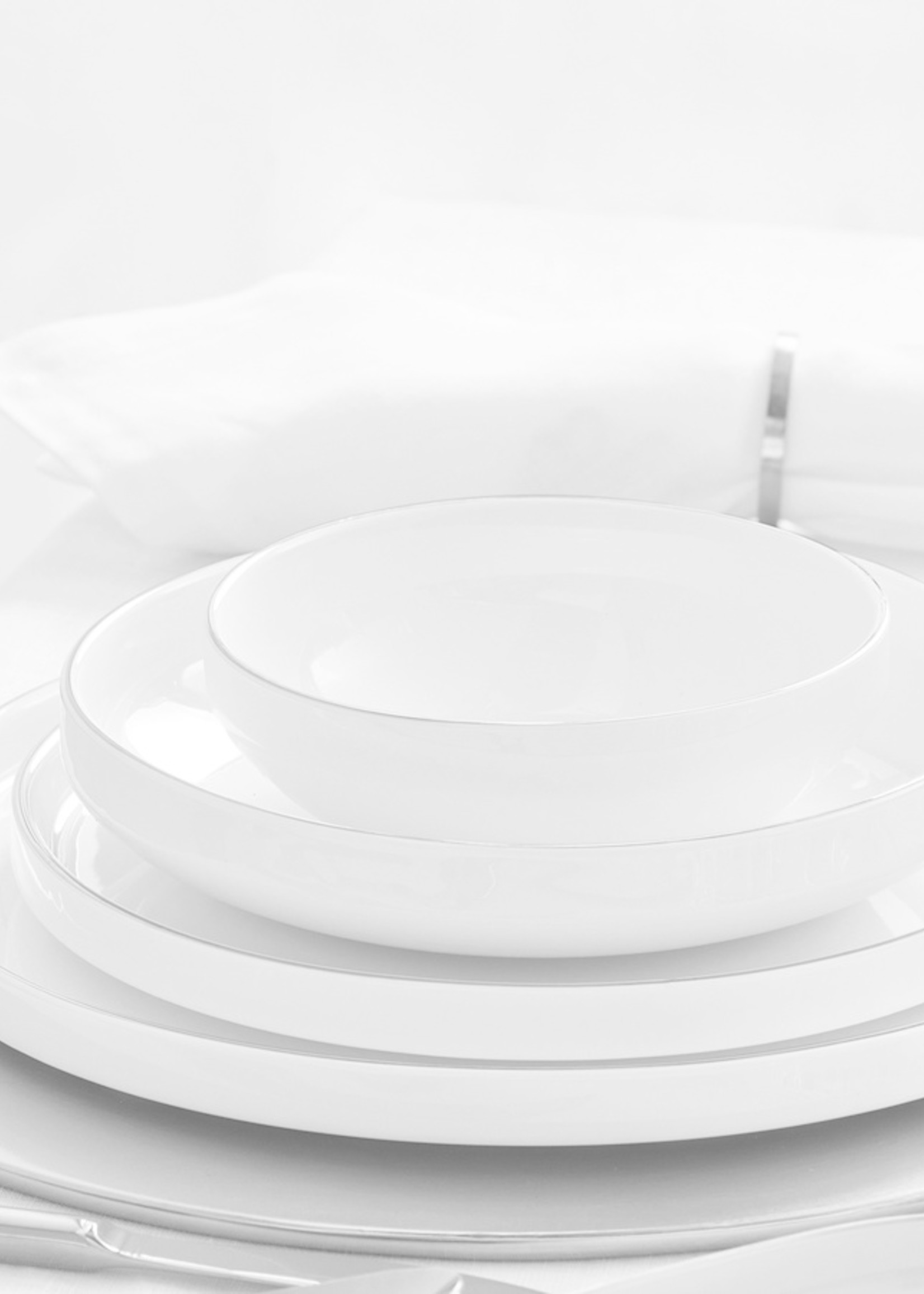 Karaca Streamline New Saturn Platinum 59 Pieces 12 Person Porcelain Dinnerware
