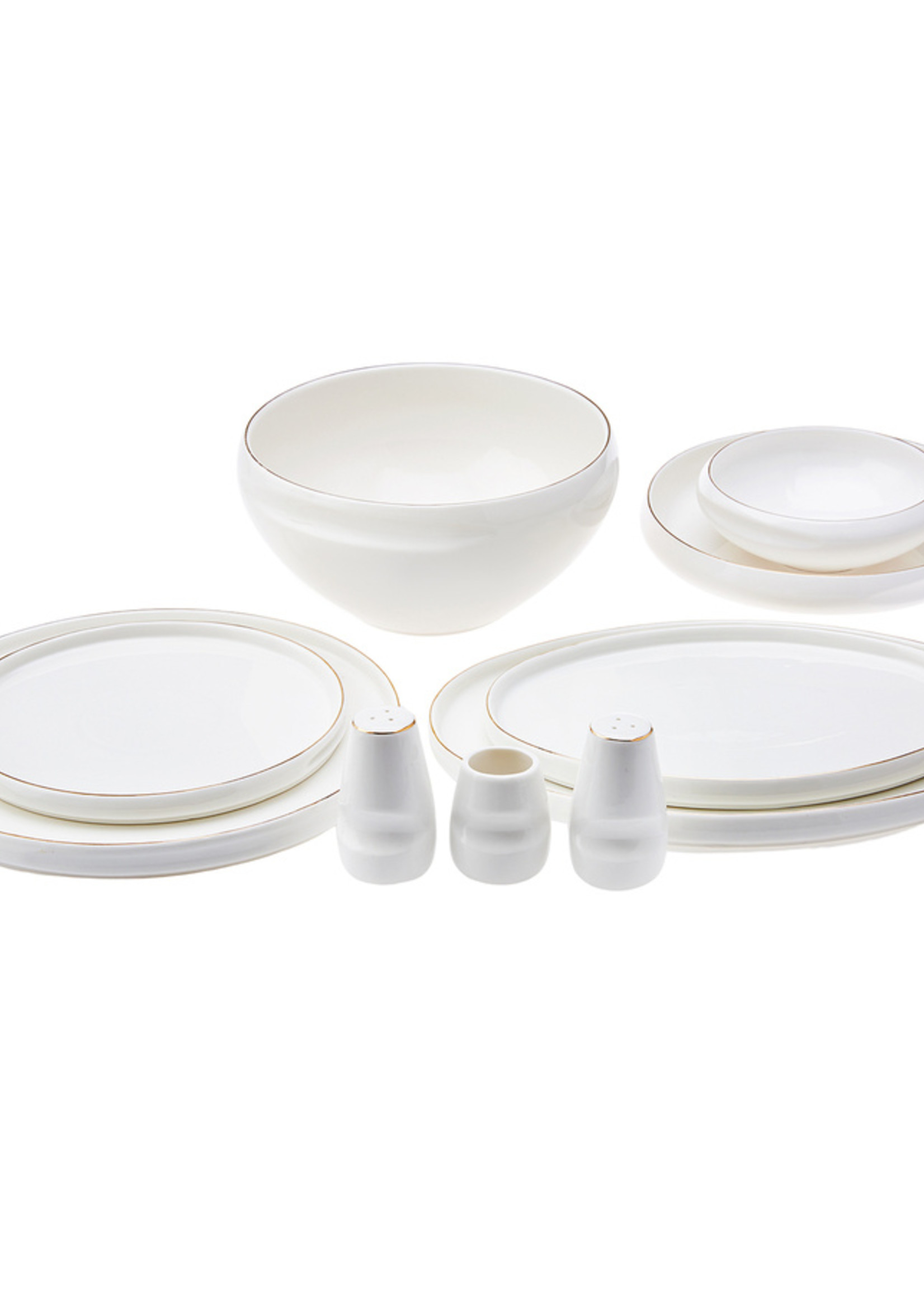 Karaca Streamline Sunset Gold 59 Pieces 12 Person Porcelain Dinnerware