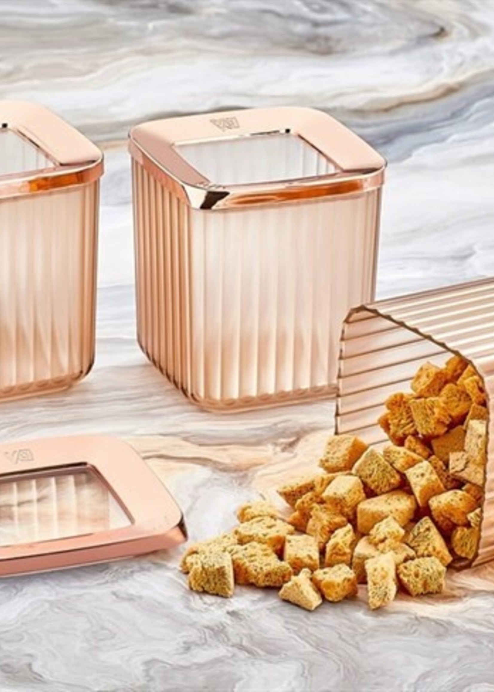 VIP AHMET SQUARE STORAGE CONTAINER COPPER 3 PCS 800ML VP-108