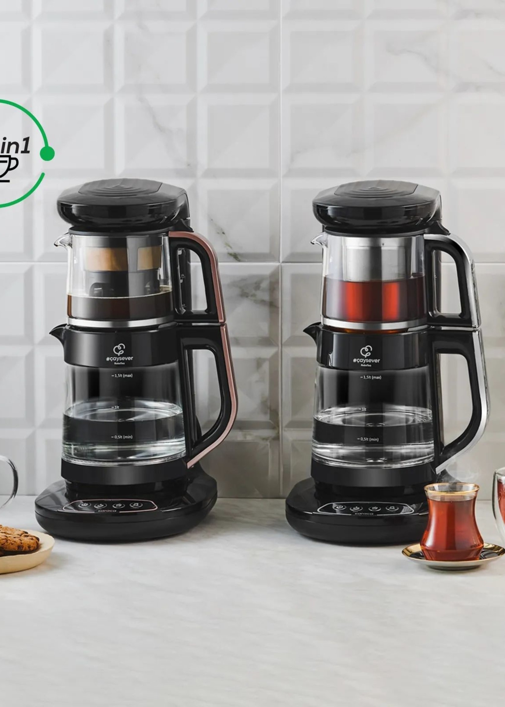 Karaca Çaysever Robotea Connect Tea Maker Chrome
