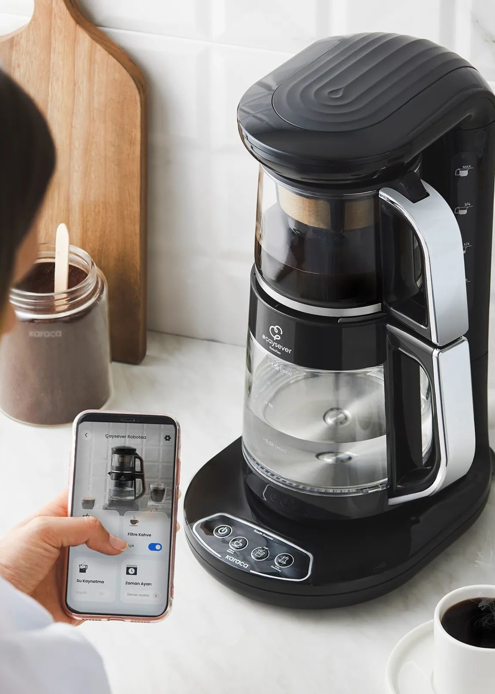 Karaca Çaysever Robotea Connect Tea Maker Chrome
