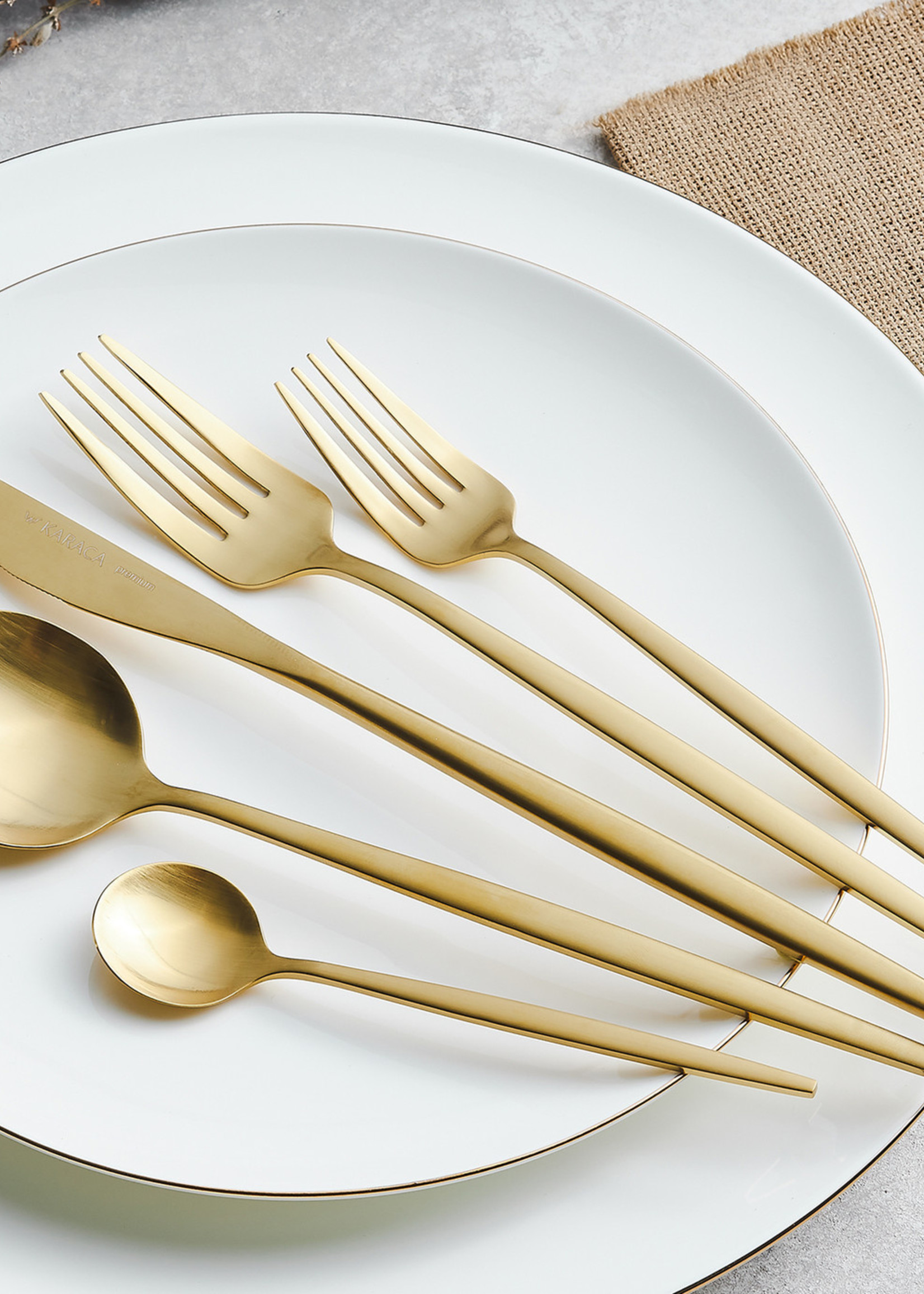 Karaca Orion Matte Gold 30 Pieces 6 Person Cutlery Set